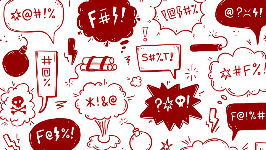 Swear word speech bubble set