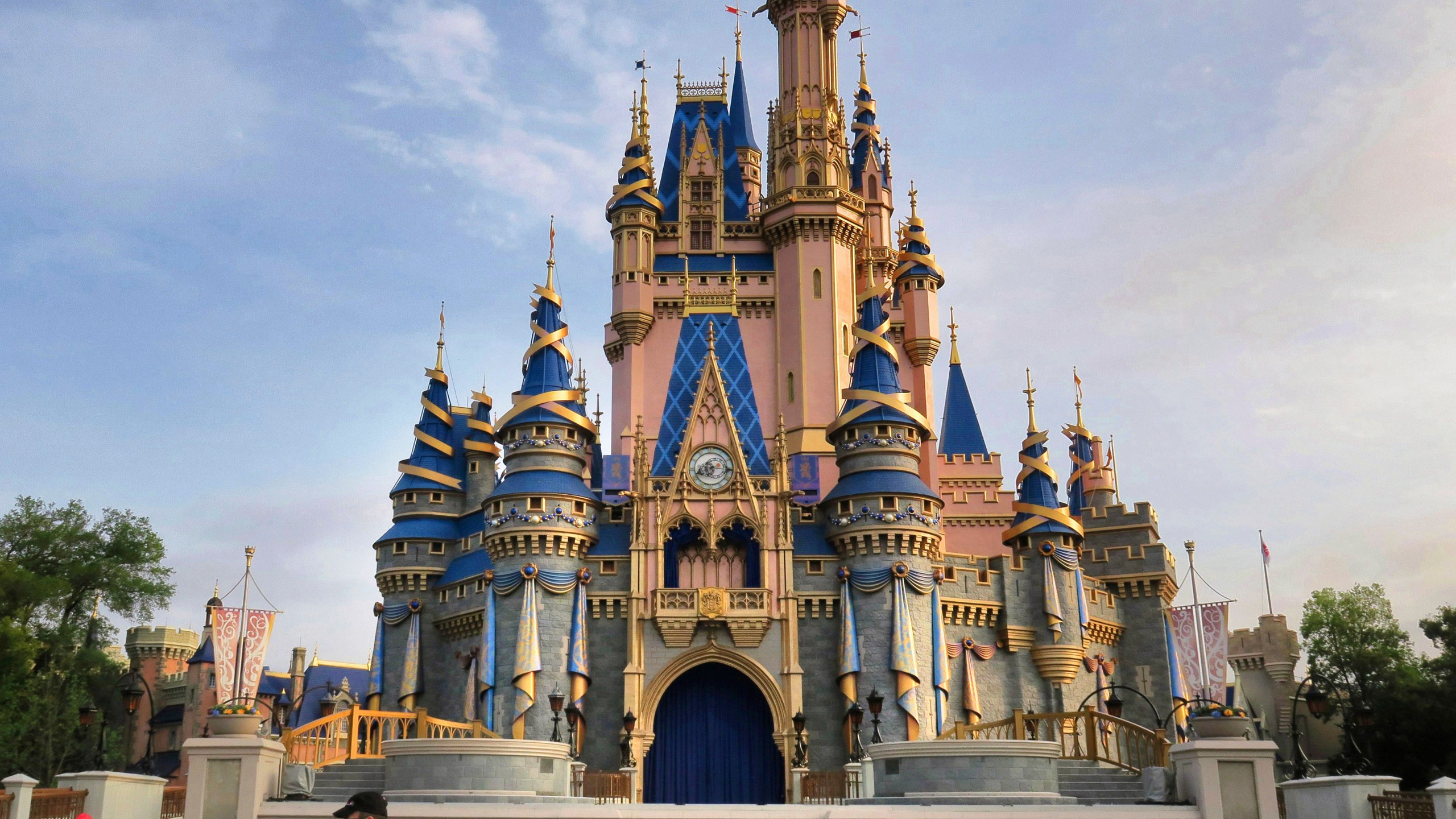 Cinderella Castle stands at the Magic Kingdom, at Walt Disney World, in Lake Buena Vista, Fla., Monday, April 3, 2023. (Joe Burbank/Orlando Sentinel via AP)