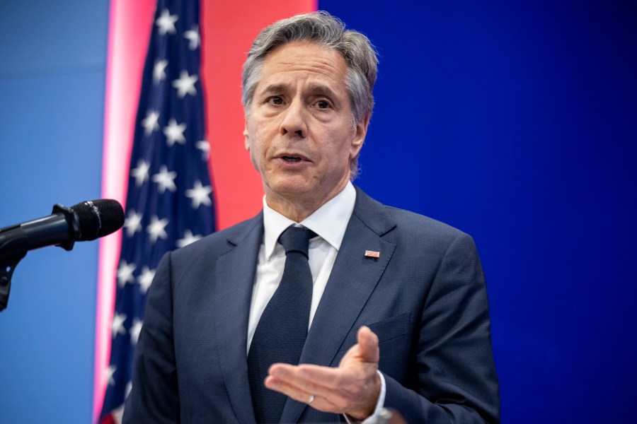 FILE - Secretary of State Antony Blinken speaks at a news conference at the U.S. Embassy Annex in Hanoi, Vietnam, Saturday, April 15, 2023. While the Biden administration sees minimal damage from the disclosure of highly classified documents related to the war in Ukraine and U.S. views of its allies and partners, that assessment will get its first real test this weekend when Blinken meets with counterparts from six of America’s closest foreign friends for three days of talks in Japan. (AP Photo/Andrew Harnik, Pool, File)