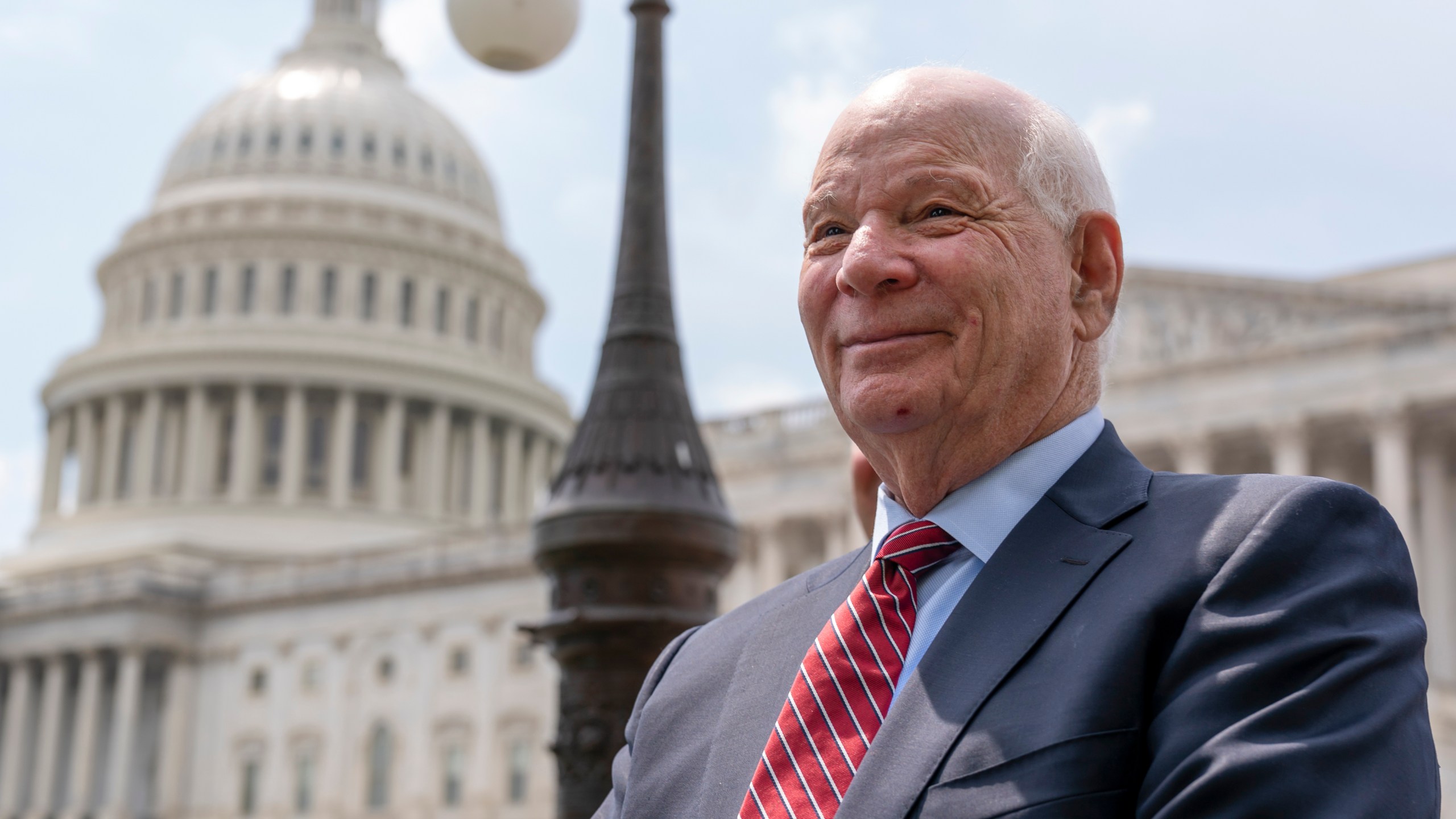 FILE - Sen. Ben Cardin, D-Md., attends a news conference at the Capitol in Washington, Thursday, April 27, 2023. Cardin of Maryland is expected to announce his retirement Monday, May 1, after serving three terms, opening a rare vacancy in the Senate ahead of the 2024 election, according to his spokesperson. (AP Photo/J. Scott Applewhite, File)