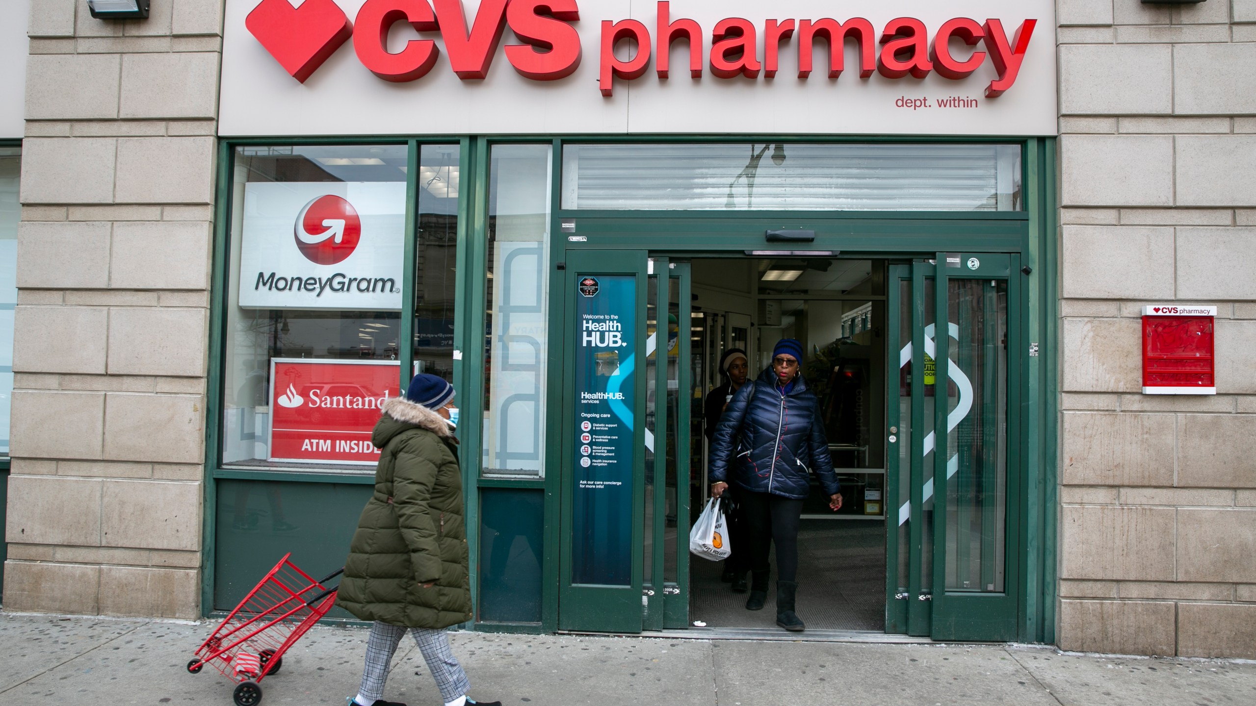 FILE - A CVS Pharmacy retailer drug store with a MinuteClinic and Health Hub is in the Harlem neighborhood of New York City on Friday, March 3, 2023. CVS Health reports their earnings on Wednesday, May 3, 2023. (AP Photo/Ted Shaffrey, File)