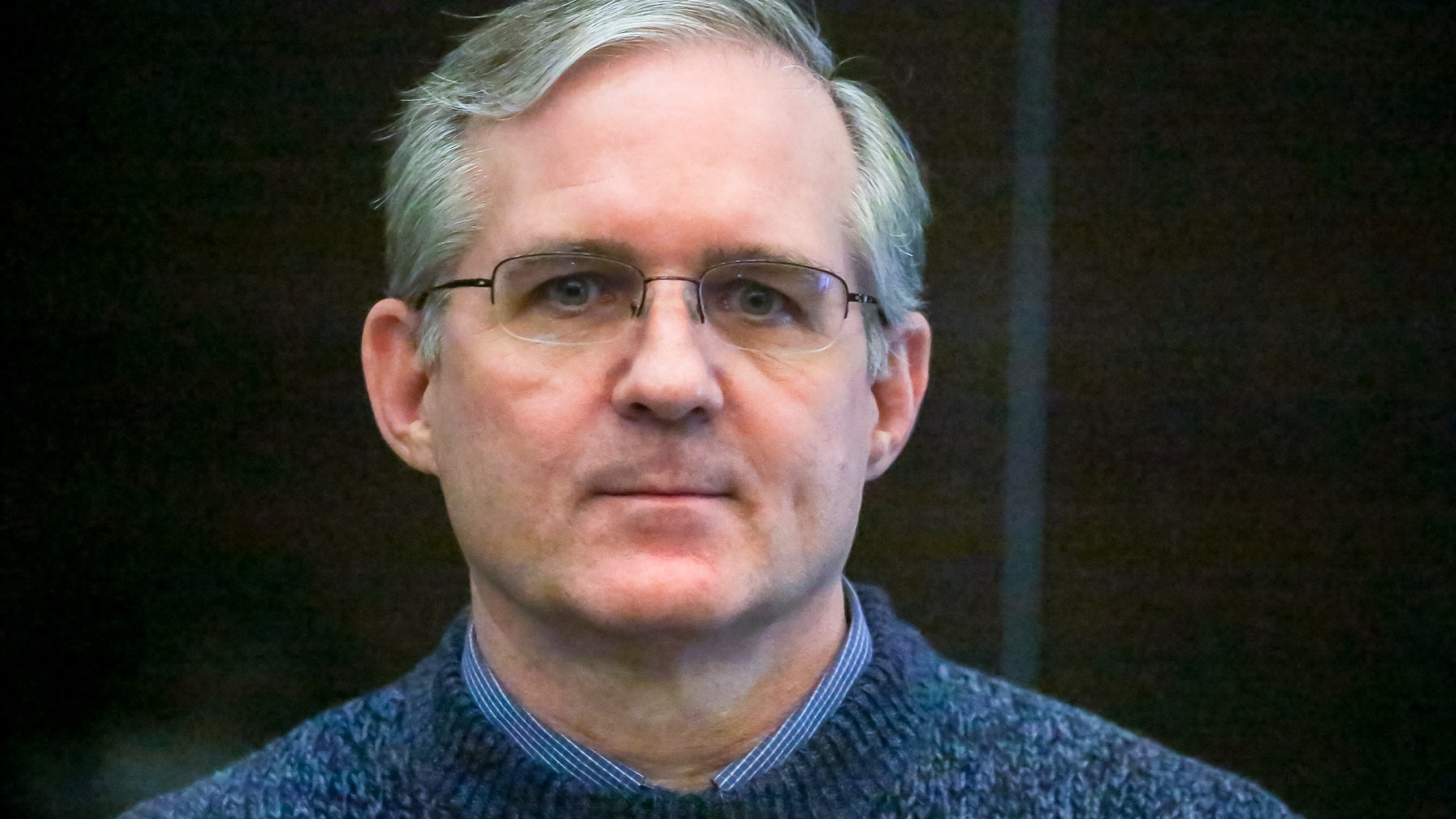 FILE - Paul Whelan, a former U.S. Marine who was arrested for alleged spying, listens to the verdict in a courtroom at the Moscow City Court in Moscow, Russia, June 15, 2020. The Biden administration on Thursday, April 27, 2023, sanctioned Russia's Federal Security Service and Iran's Islamic Revolutionary Guard Corps intelligence organization for wrongfully detaining Americans. (Sofia Sandurskaya, Moscow News Agency photo via AP, File)