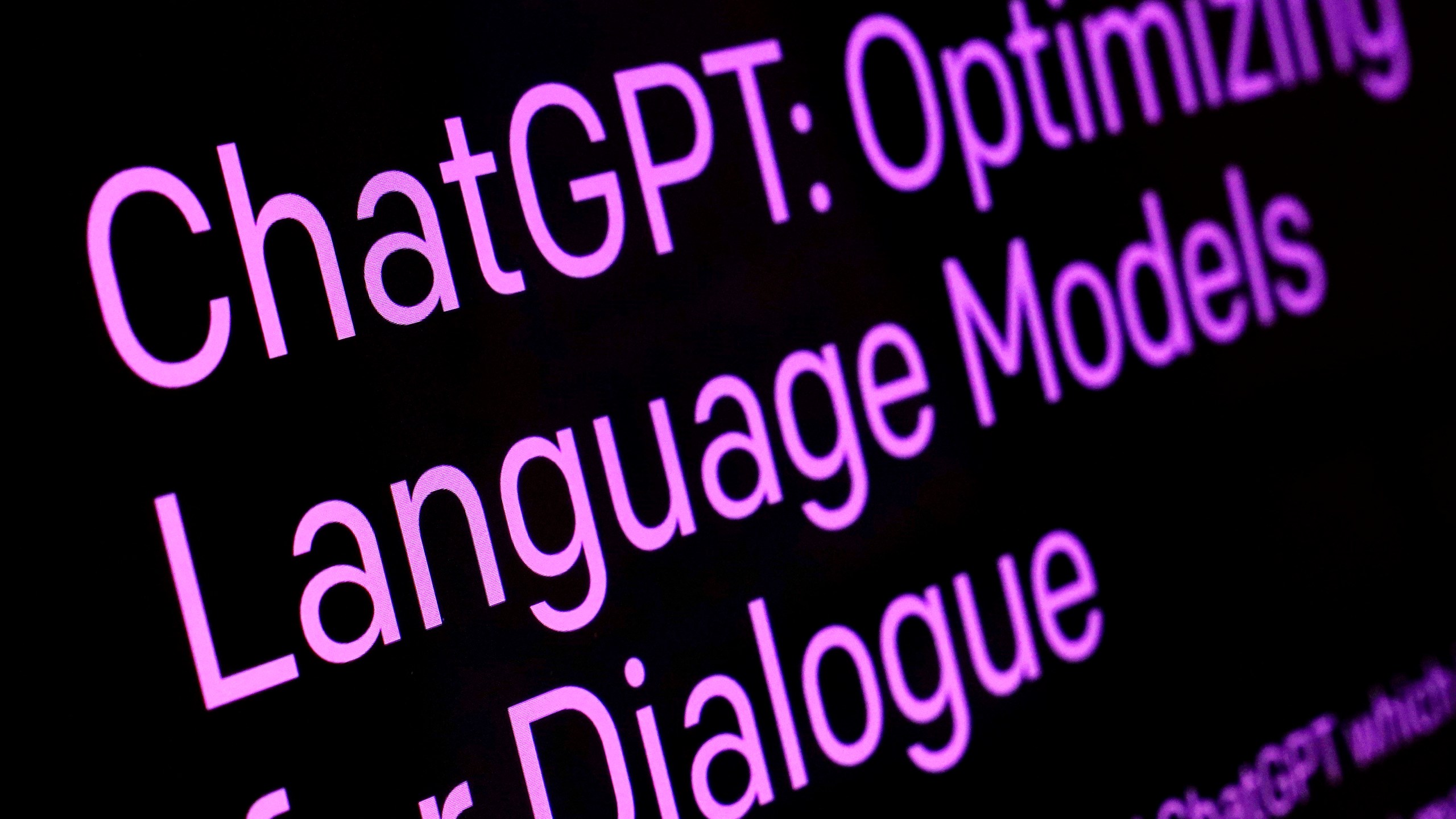 FILE - Text from the ChatGPT page of the OpenAI website is shown in this photo, in New York, Feb. 2, 2023. European lawmakers have rushed to add language on general artificial intelligence systems like ChatGPT as they put the finishing touches on the Western world's first AI rules. (AP Photo/Richard Drew, File)