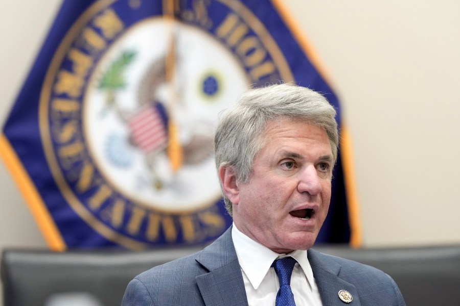 Chairman Michael McCaul, R-Texas, asks a question during the House Foreign Affairs Committee hearing on the struggles of women and girls in Afghanistan after the U.S. withdrawal, Wednesday, May 17, 2023, on Capitol Hill in Washington. (AP Photo/Mariam Zuhaib)