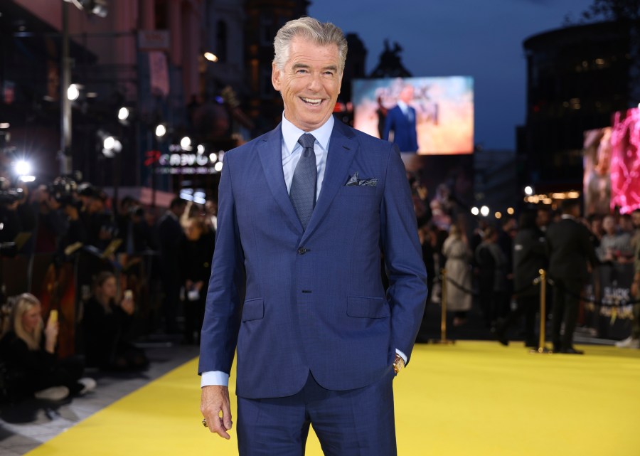 FILE - Pierce Brosnan appears at the premiere of "Black Adam" in London on Oct. 18, 2022. Brosnan's first solo art exhibition, titled, "So Many Dreams," runs through May 21 in Los Angeles. (Photo by Vianney Le Caer/Invision/AP, File)