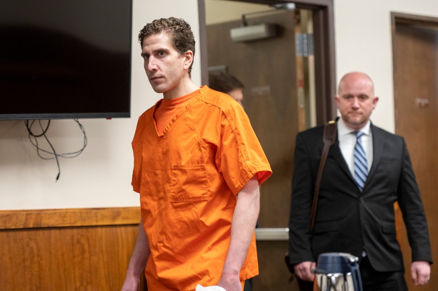 Bryan Kohberger enters the courtroom for his arraignment hearing in Latah County District Court, Monday, May 22, 2023, in Moscow, Idaho. Kohberger is accused of killing four University of Idaho students in November 2022. (Zach Wilkinson/The Moscow-Pullman Daily News via AP)