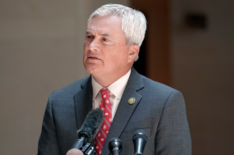 House Oversight and Accountability Committee Chair James Comer, R-Ky., speaks to reporters after he and Rep. Jamie Raskin, D-Md., the ranking member of the House Oversight and Accountability Committee, met with FBI officials to view confidential documents Comer demanded in his investigation of President Joe Biden's family, Monday, June 5, 2023, on Capitol Hill in Washington. (AP Photo/Mariam Zuhaib)