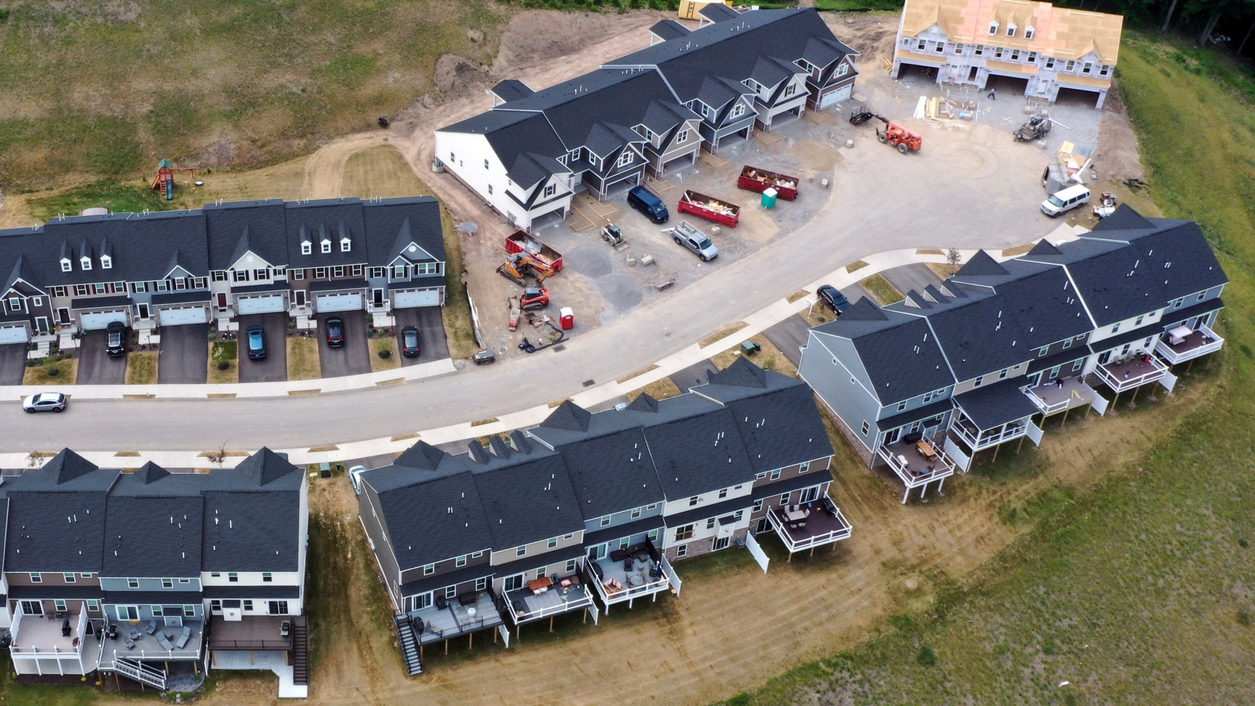 This is a new townhome development in Sewickley, Pa., on Saturday, June 10, 2023. On Thursday, Freddie Mac reports on this week's average U.S. mortgage rates. (AP Photo/Gene J. Puskar)