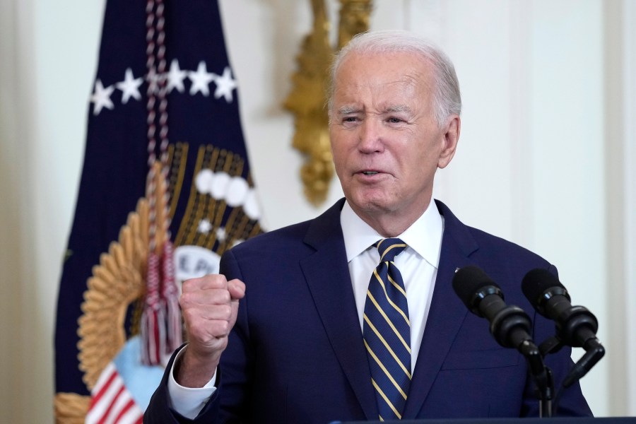 President Joe Biden speaks in the East Room of the White House in Washington, Tuesday, July 25, 2023, about proposed rules meant to push insurance companies to increase their coverage of mental health treatments. The rules, if finalized, would force insurers to study patient outcomes to ensure the benefits are administered equally, taking into account their provider network and reimbursement rates and whether prior authorization is required for care. (AP Photo/Susan Walsh)