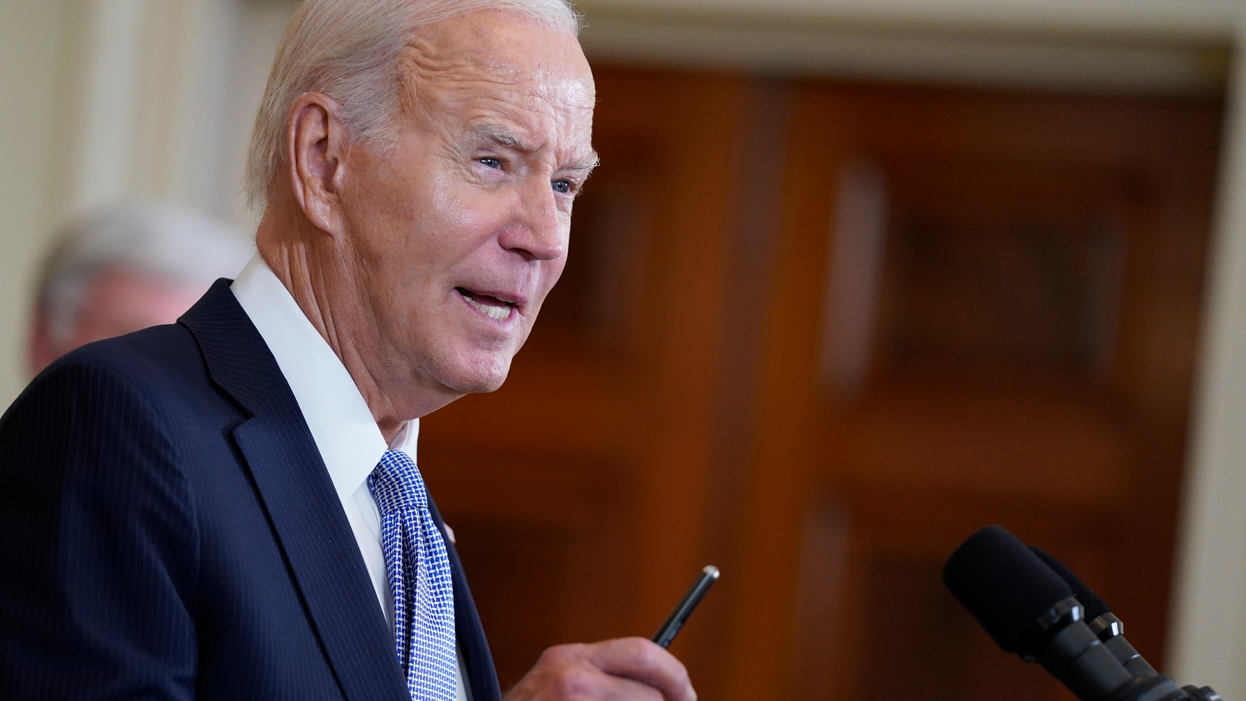 President Joe Biden speaks on the anniversary of the Inflation Reduction Act during an event in the East Room of the White House, Wednesday, Aug. 16, 2023, in Washington. (AP Photo/Evan Vucci)