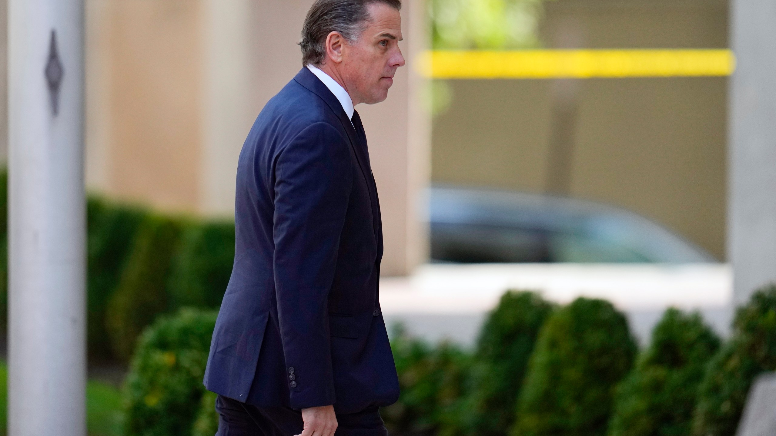 FILE - President Joe Biden's son Hunter Biden arrives for a court appearance, Wednesday, July 26, 2023, in Wilmington, Del. Hunter Biden has been charged with felony gun possession. A federal indictment filed in Delaware says Biden lied about his drug use when he bought a firearm in 2018 while struggling with addiction to crack cocaine. (AP Photo/Julio Cortez, File)