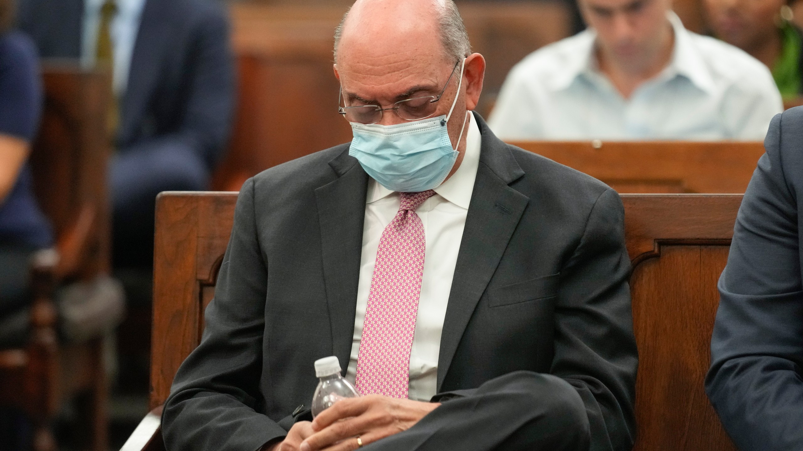 CORRECTS SPELLING OF FIRST NAME TO ALLEN INSTEAD OF ALAN - Allen Weisselberg, Donald Trump's longtime finance chief, sits inside New York Supreme Court, Tuesday, Oct. 10, 2023, in New York. Weisselberg is expected to testify Tuesday about his role in preparing Trump's annual financial statements, including conversations they had while finalizing the documents used to make deals and secure loans. (AP Photo/Seth Wenig)