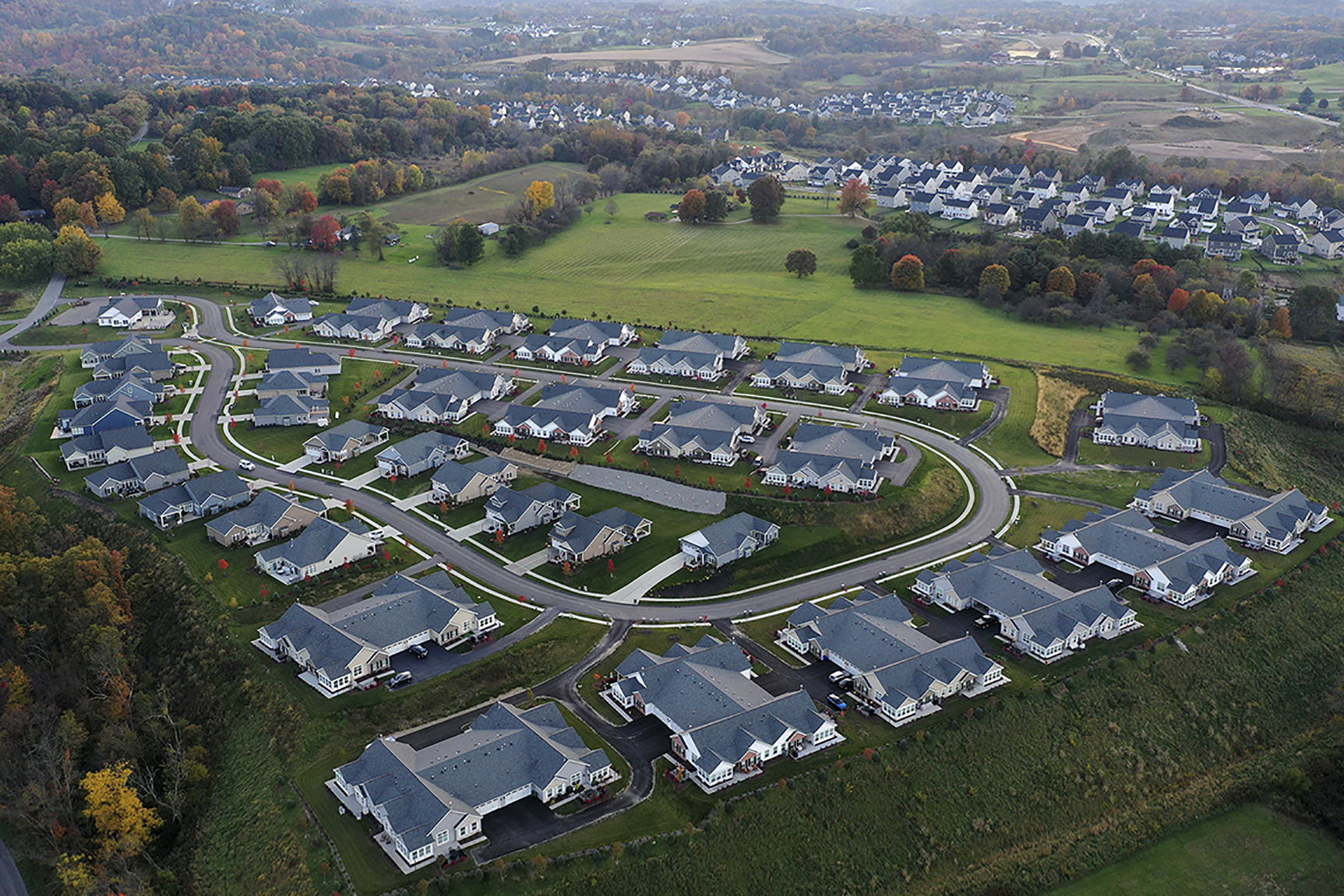 File - A housing development in Middlesex Township, Pa., is shown on Oct 12, 2022. On Thursday, the National Association of Realtors releases data for sales of existing homes last month. (AP Photo/Gene J. Puskar, File)