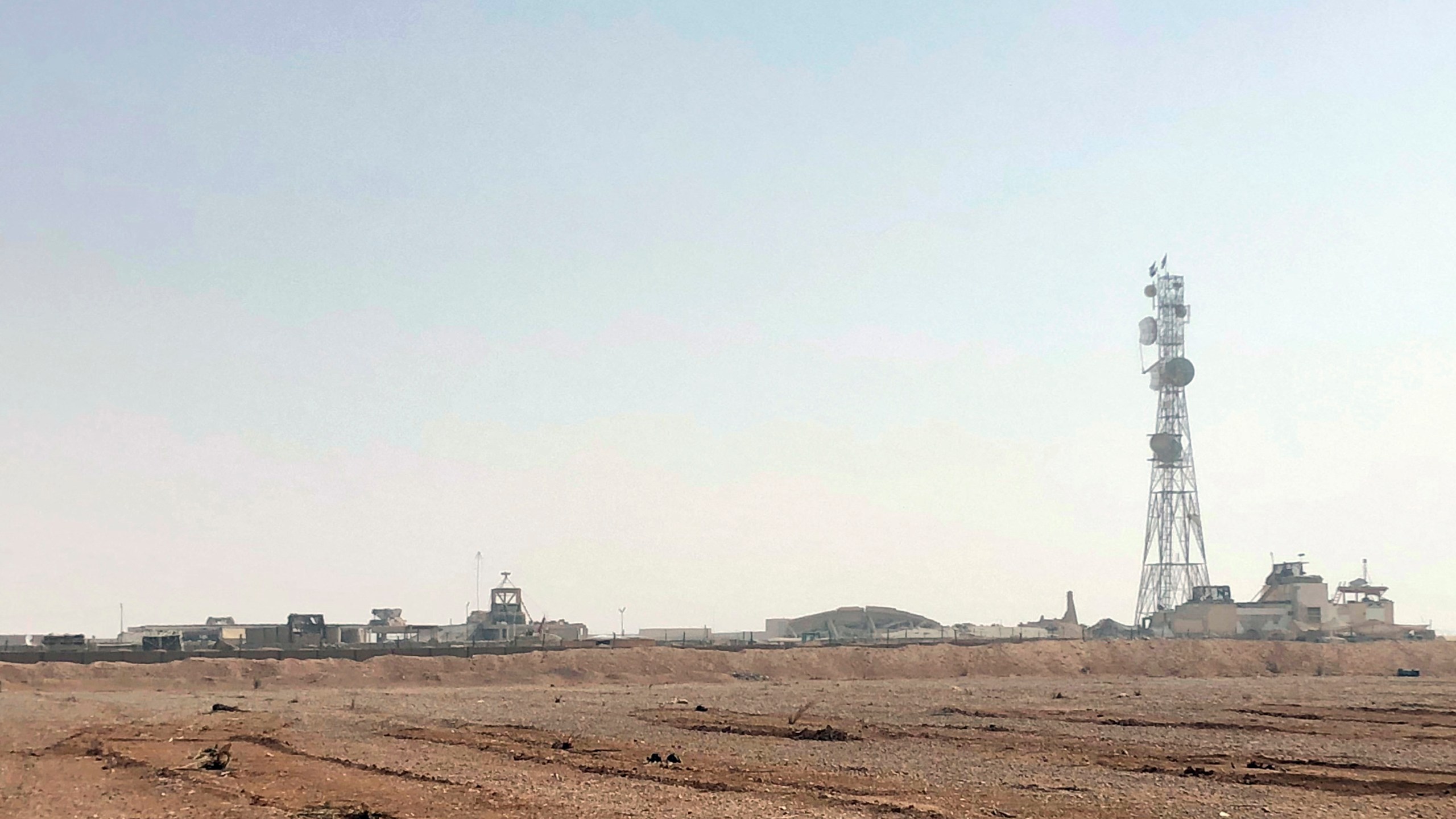 FILE - The al-Tanf military outpost in southern Syria is seen on Oct. 22, 2018. Two U.S. officials told The Associated Press that the al-Tanf garrison, where U.S. troops have maintained a presence to train forces as part of a broad campaign against the Islamic State group, was attacked by drones on Thursday, Oct. 19, 2023. One official said one drone was shot down, but another caused minor injuries. The officials spoke on condition of anonymity to discuss the matter before an official announcement about the incident. (AP Photo/Lolita Baldor, File)