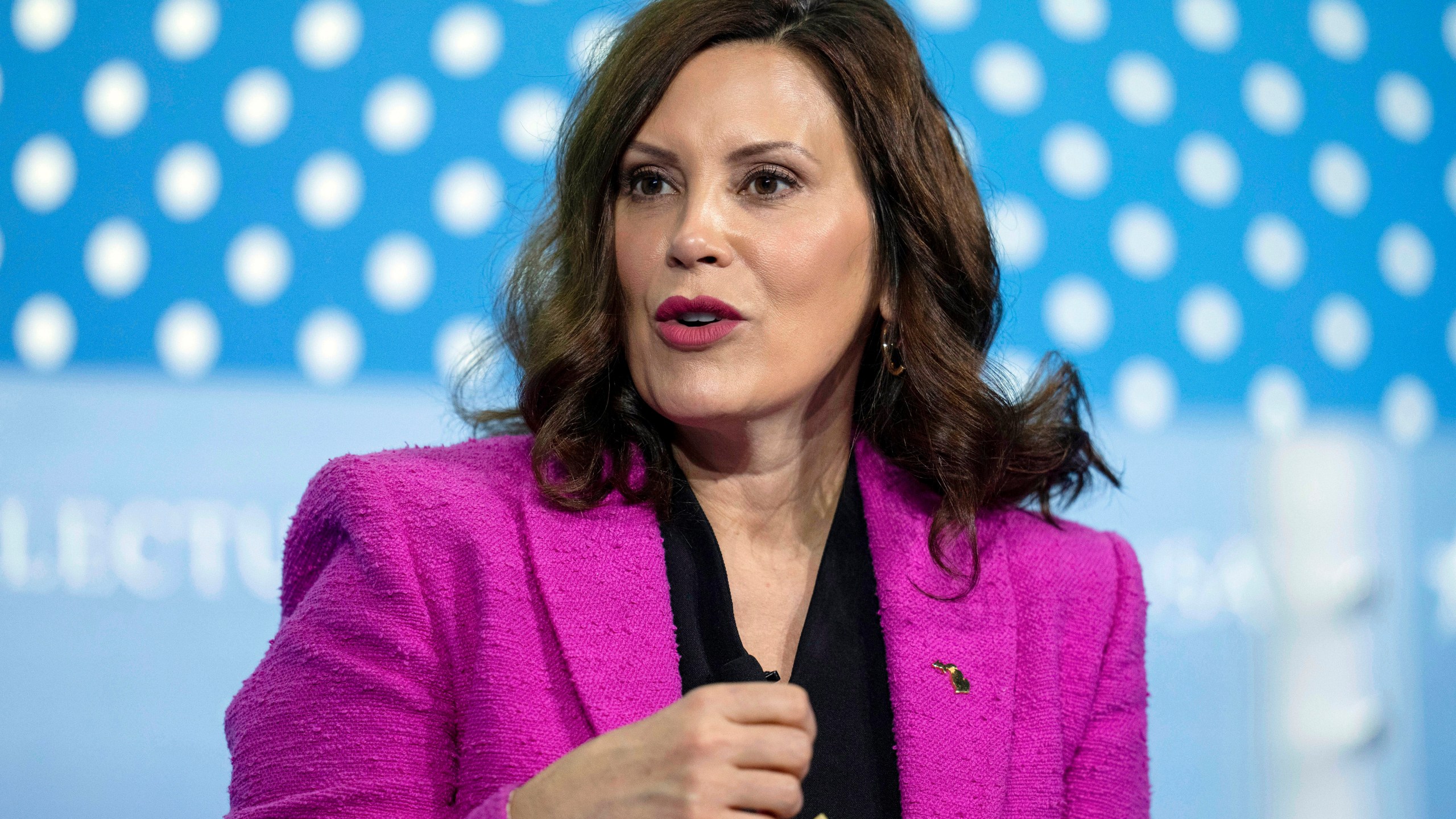 FILE - Michigan Gov. Gretchen Whitmer speaks at the SelectUSA Investment Summit, May 4, 2023, in Oxon Hill, Md. Key healthcare protections in the Affordable Care Act were codified into Michigan law Thursday, Oct. Oct. 19, 2023, by Whitmer in a proactive move that she said was necessary after recent Supreme Court rulings. (AP Photo/Alex Brandon, File)