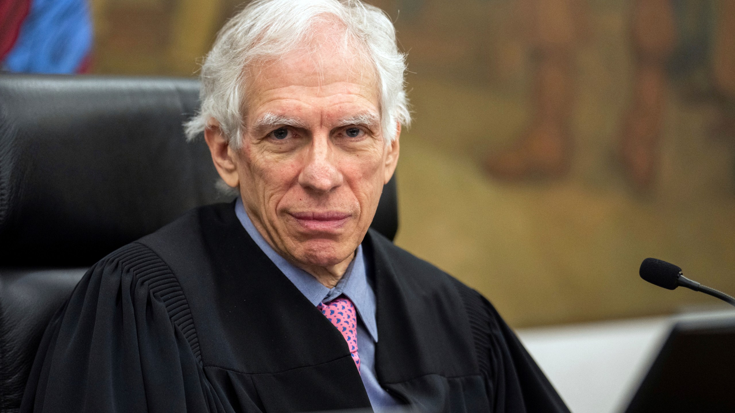 Judge Arthur F. Engoron presides over former President Donald Trump's civil business fraud trial at New York Supreme Court, Wednesday, Oct. 18, 2023, in New York. (Jeenah Moon/Pool Photo via AP)