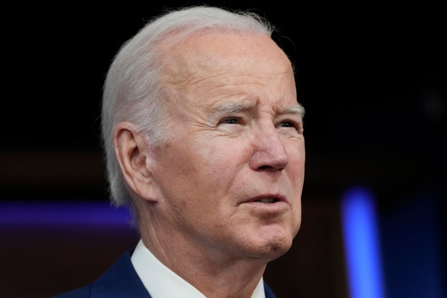 President Joe Biden speaks during an event on the economy, from the South Court Auditorium of the Eisenhower Executive Office Building on the White House complex, Monday, Oct. 23, 2023. (AP Photo/Jacquelyn Martin)