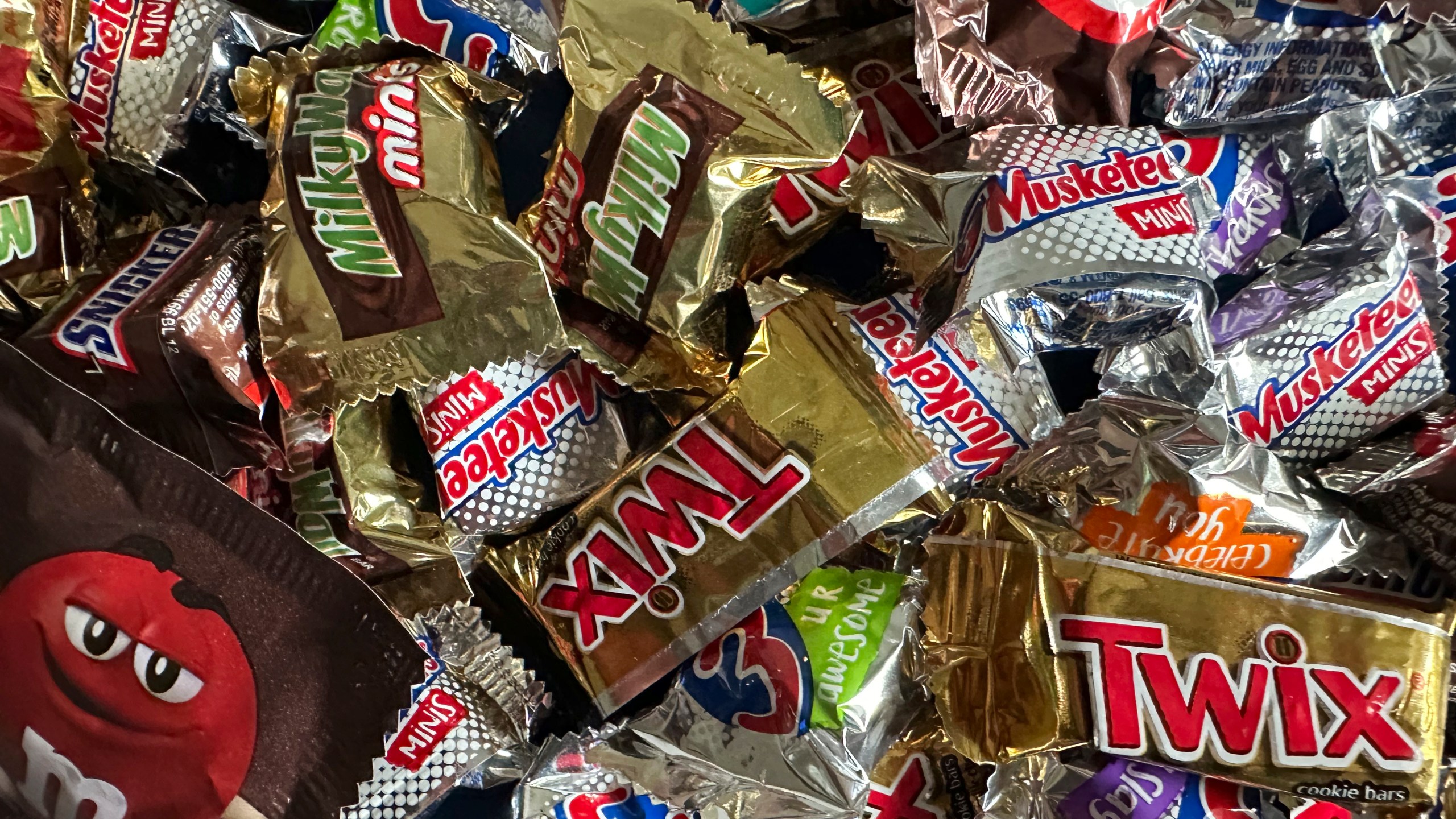 An assortment of Halloween candy is shown in this photo taken on Friday, Oct. 27, 2023 in New York. For the second year in a row, U.S. shoppers are seeing double-digit inflation in the candy aisle. (AP Photo/Peter Morgan)