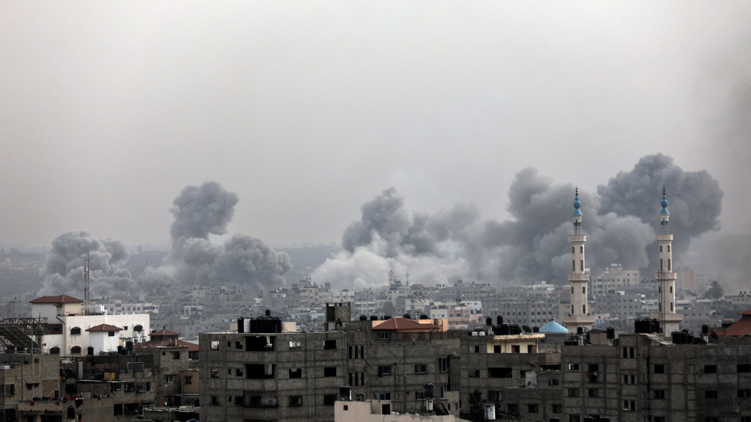 Smoke rises following Israeli bombardment on Gaza City, Sunday, Oct. 29, 2023. (AP Photo/Abed Khaled)