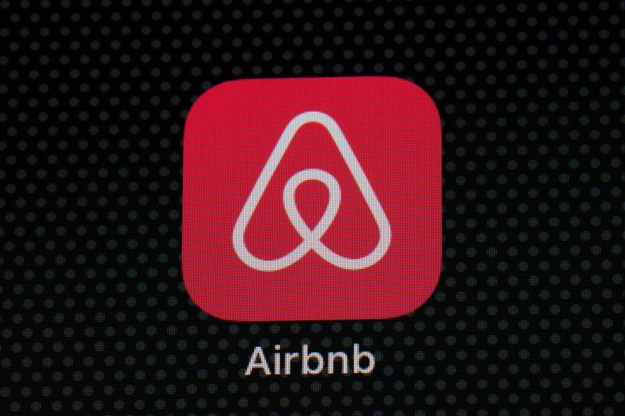 FILE - The Airbnb app icon is displayed on an iPad screen in Washington, D.C., on May 8, 2021. Airbnb reports earnings on Wednesday, Nov. 1, 2023. (AP Photo/Patrick Semansky, File)