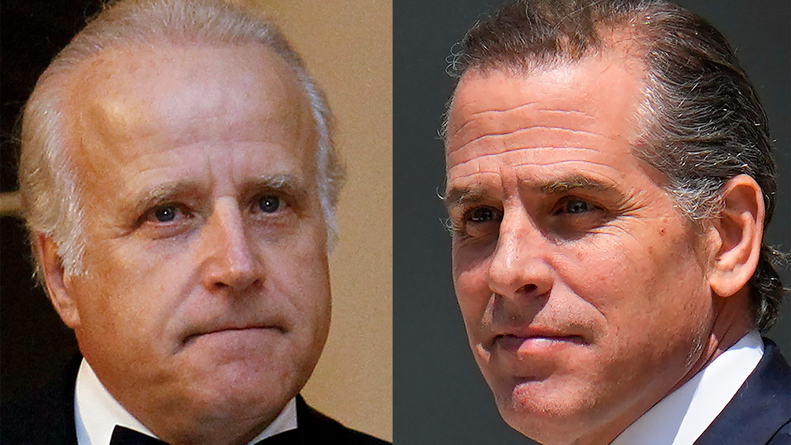 FILE - This combo image shows James Biden, President Joe Biden's brother, Oct. 13, 2011, left, and Hunter Biden, President Joe Biden's son, July 26, 2023, right. House Republicans issued subpoenas Wednesday to members of President Joe Biden's family, taking their most aggressive step yet in an impeachment inquiry bitterly opposed by Democrats that is testing the reach of congressional oversight powers. (AP Photo/File)