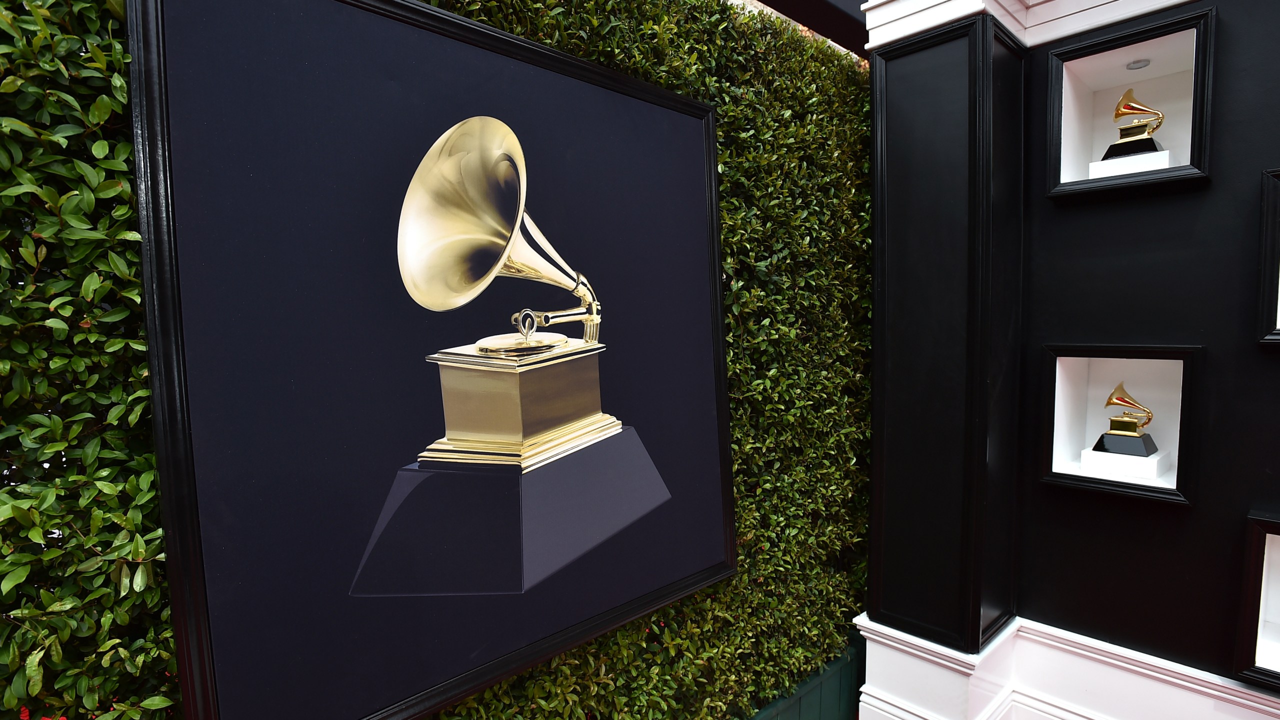 FILE - A view of the red carpet at the 64th annual Grammy Awards at the MGM Grand Garden Arena is photographed on Sunday, April 3, 2022, in Las Vegas. The 2024 Grammy nominations were announced on Friday. (Photo by Jordan Strauss/Invision/AP, File)