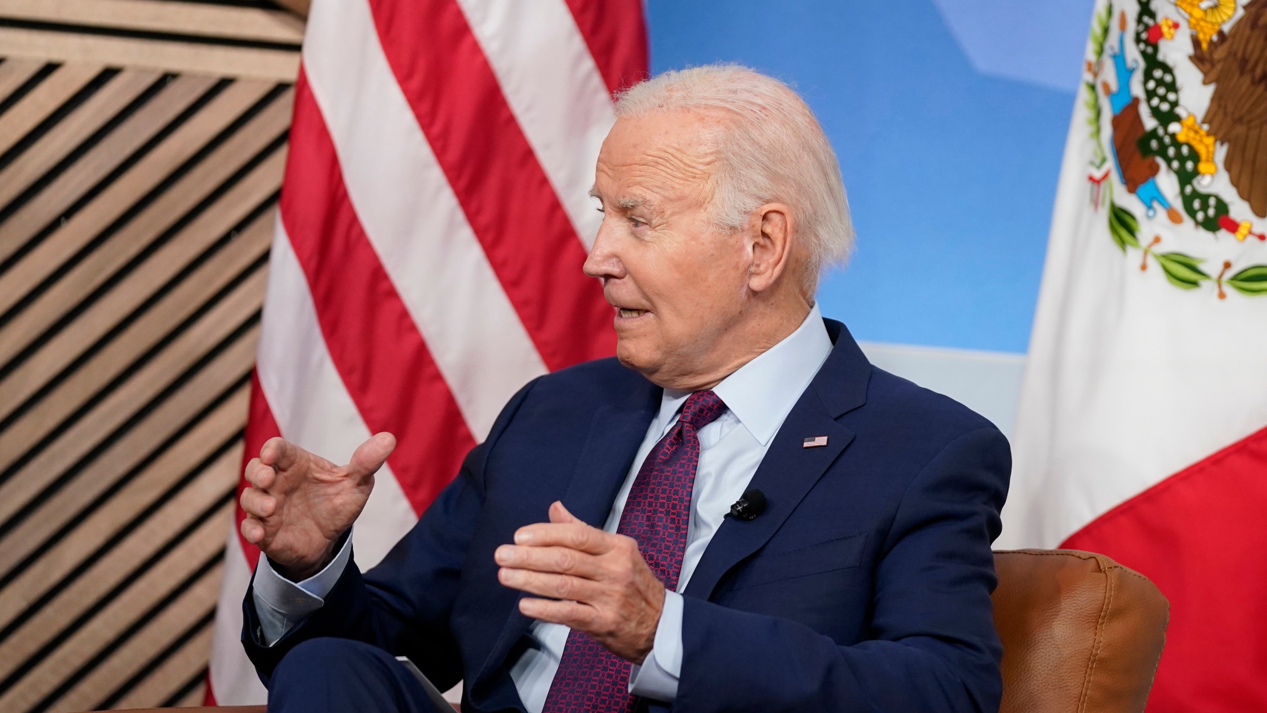 President Joe Biden meets with Mexican President Andres Manuel Lopez Obrador at the APEC summit, Friday, Nov. 17, 2023, in San Francisco. (AP Photo/Evan Vucci)