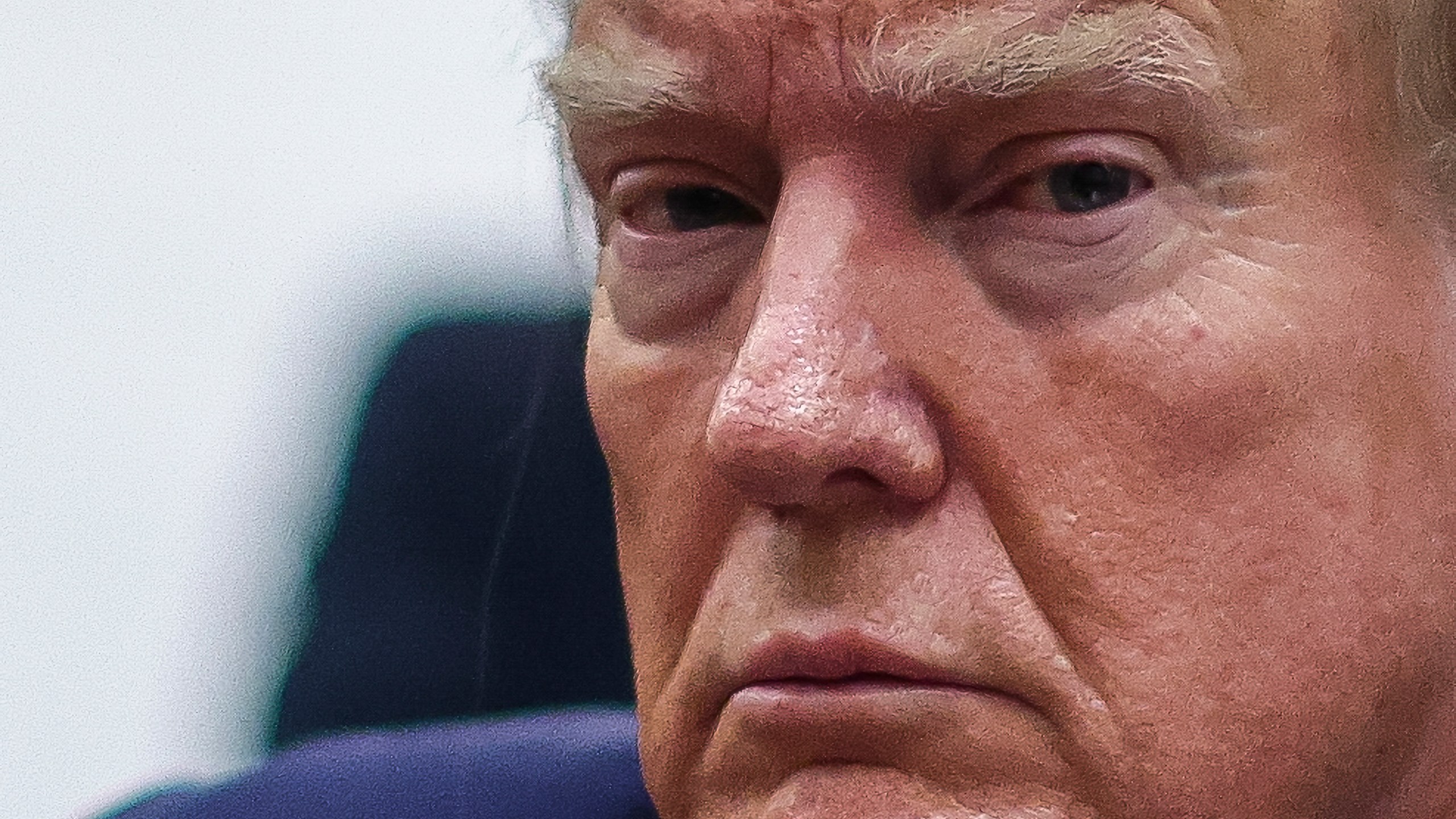 Former President Donald Trump sits at the defense table while waiting for proceedings to begin in his civil business fraud trial at New York Supreme Court, Thursday, Dec. 7, 2023, in New York. (Mike Segar/Pool via AP)