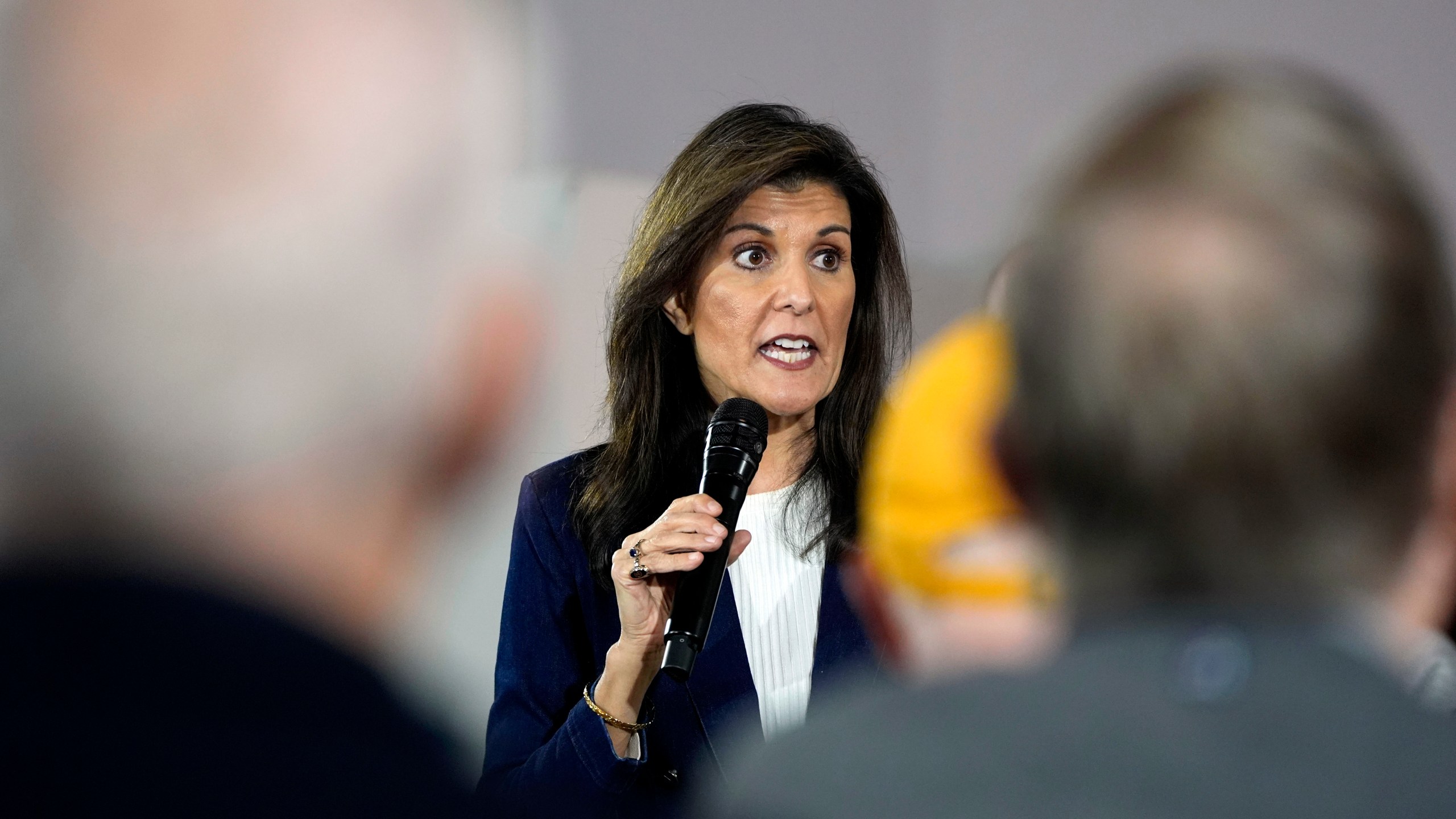 Republican presidential candidate former UN Ambassador Nikki Haley speaks during a campaign event, Thursday, Jan. 11, 2024, in Cedar Rapids, Iowa. (AP Photo/Charlie Neibergall)