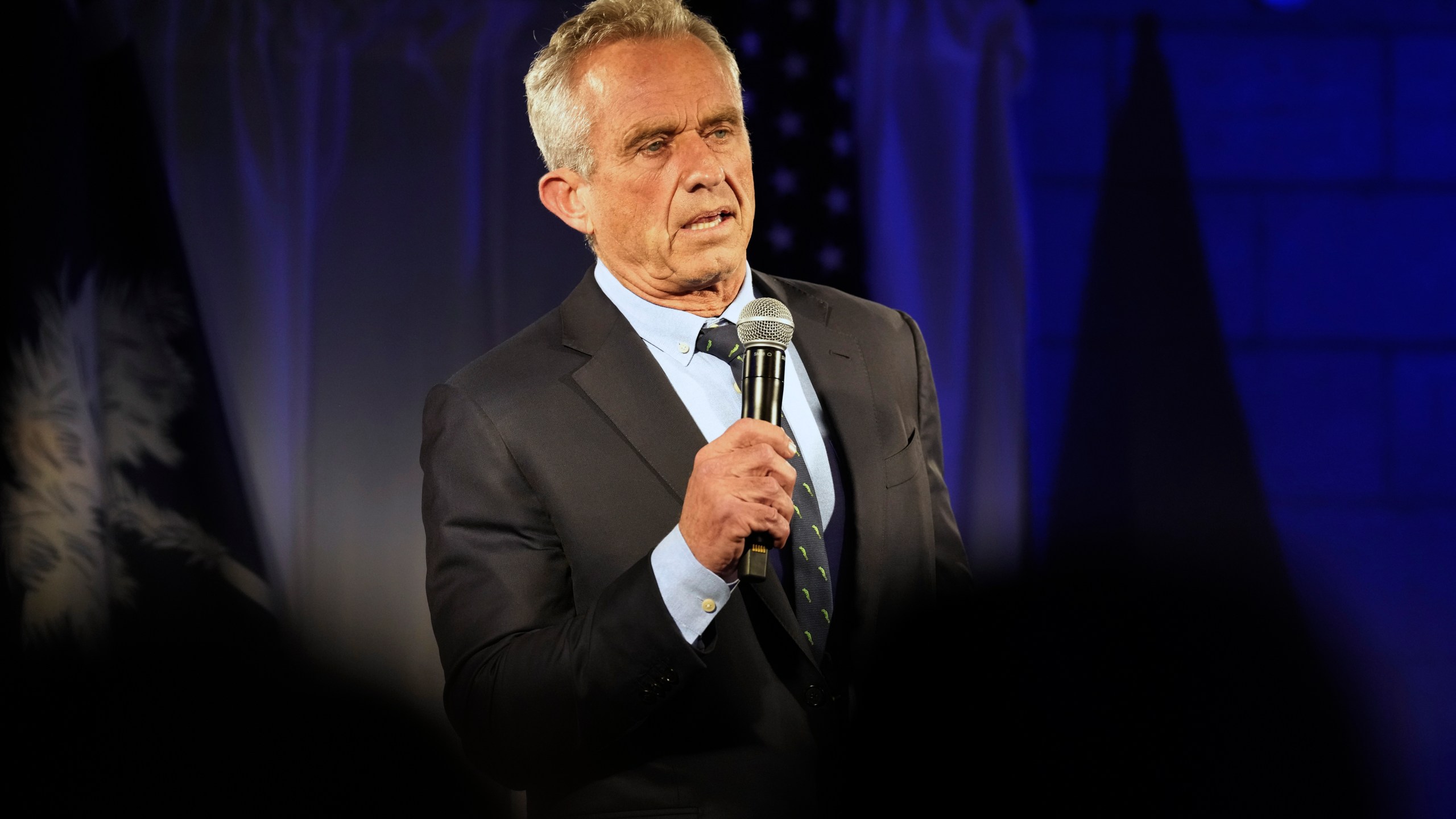 FILE - Independent presidential candidate Robert F. Kennedy Jr. speaks during a campaign event, Nov. 14, 2023, in Columbia, S.C. Robert Kennedy Jr.’s presidential ambitions resulted in public family drama after a political action committee aired a Super Bowl ad invoking the Democratic family’s legacy to implicitly compare the independent candidate to his assassinated uncle, President John F. Kennedy. (AP Photo/Meg Kinnard, FIle)