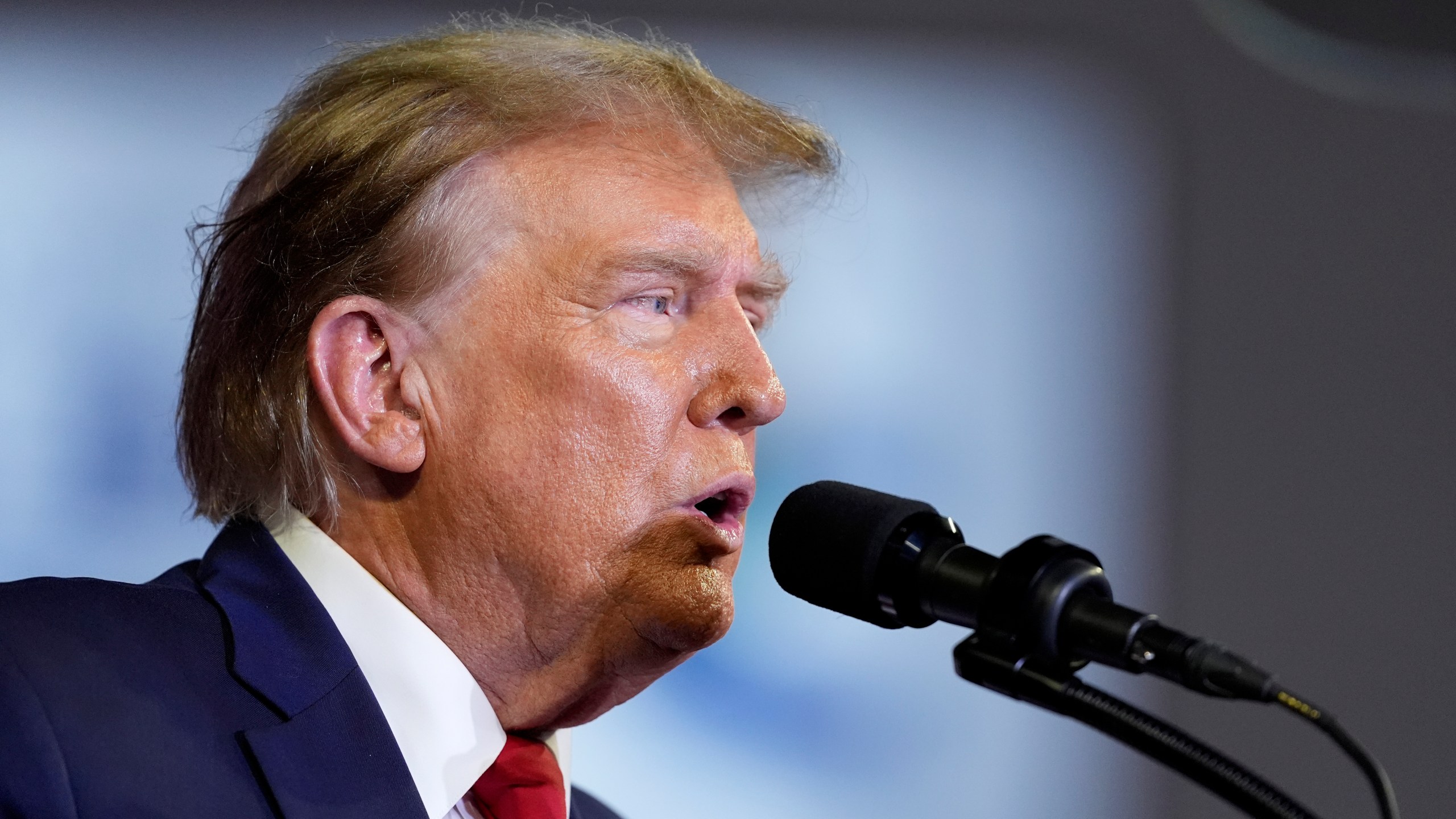 Republican presidential candidate former President Donald Trump speaks at a Get Out The Vote rally at Coastal Carolina University in Conway, S.C., Saturday, Feb. 10, 2024. (AP Photo/Manuel Balce Ceneta)