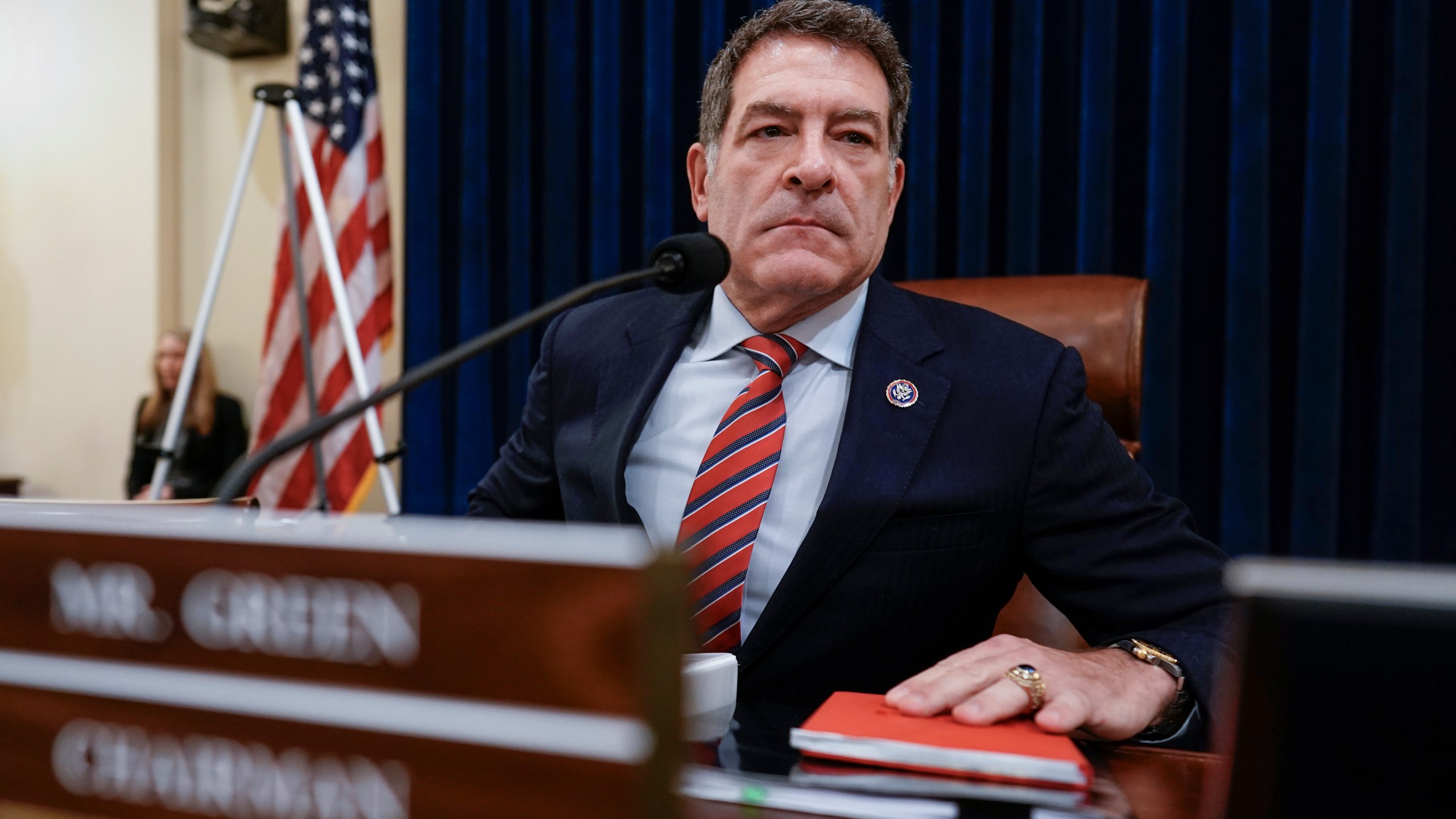 FILE - House Homeland Security Committee Chairman Mark Green, R-Tenn., arrives to begin the impeachment of Secretary of Homeland Security Alejandro Mayorkas over the crisis at the U.S.-Mexico border, Jan. 30, 2024, at the Capitol in Washington. On Wednesday, Feb. 14, 2024, Green announced that he won't run for a fourth term, pointing to the recent impeachment of Mayorkas as among the reasons it was “time for me to return home.” (AP Photo/J. Scott Applewhite, File)