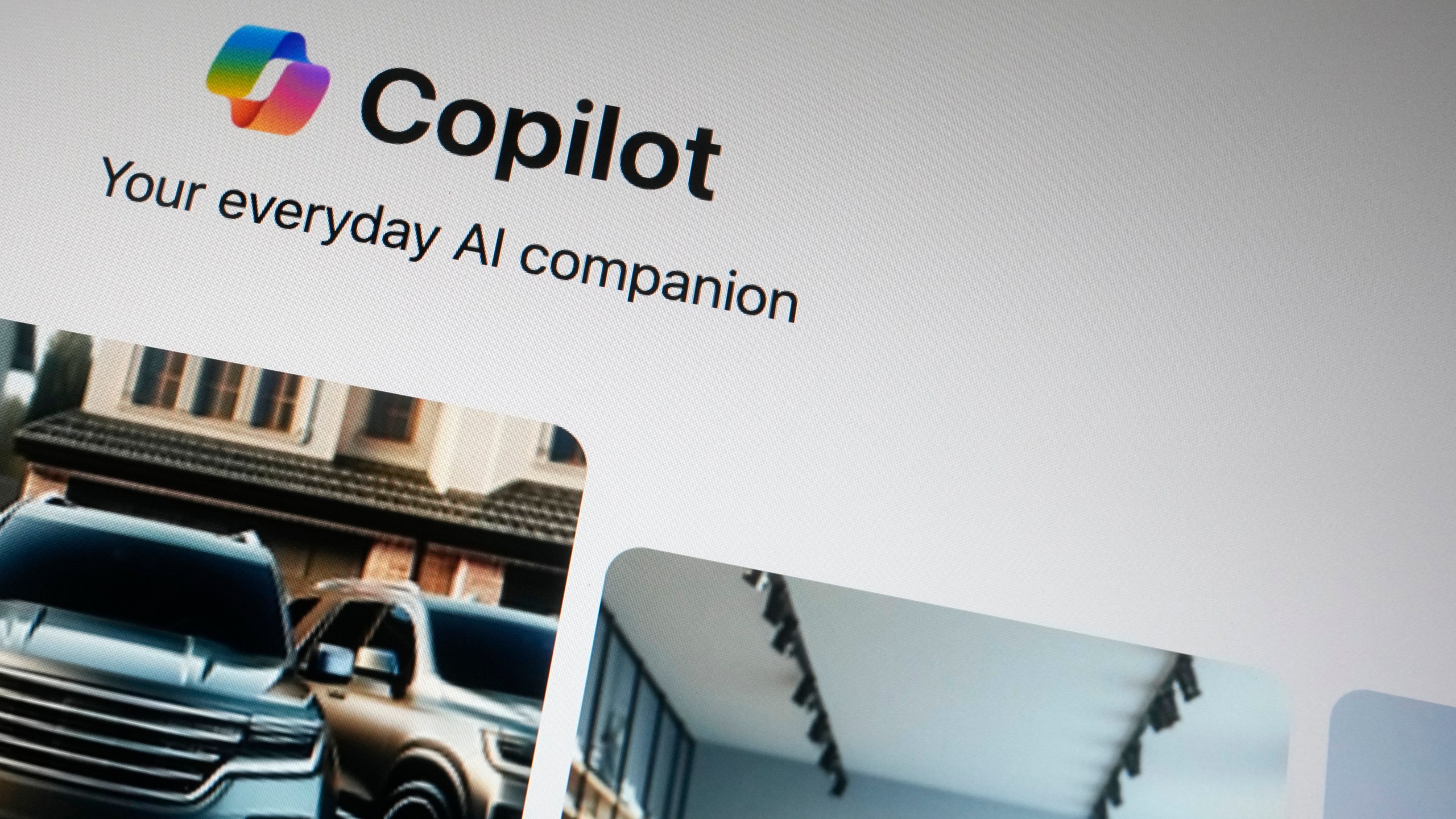 A Copilot page showing the incorporation of AI technology is shown in London, Tuesday, Feb. 13, 2024. The rise of generative AI chatbots is giving people new and different ways to look up information. (AP Photo/Alastair Grant)