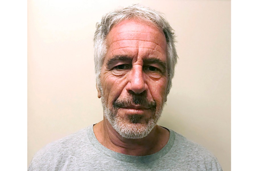 FILE - This photo provided by the New York State Sex Offender Registry shows Jeffrey Epstein, March 28, 2017. Imprisoned British socialite Ghislaine Maxwell’s lawyer asked a federal appeals court Tuesday, March 12, 2024, to toss out her sex trafficking conviction and 20-year prison sentence, saying Epstein’s 2007 non-prosecution deal with a U.S. attorney in Florida should have prevented her prosecution. (New York State Sex Offender Registry via AP, File)