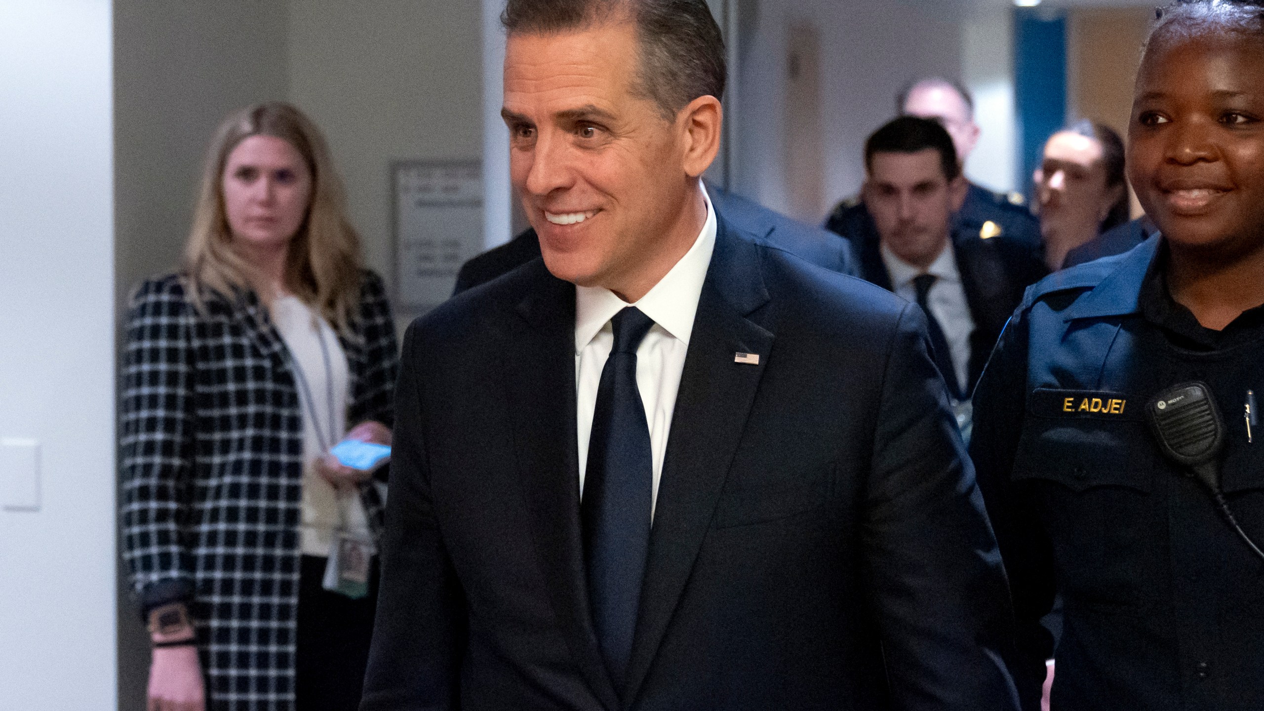 Hunter Biden departs after a closed door private deposition with House committees leading the President Biden impeachment inquiry, on Capitol Hill, Wednesday, Feb. 28, 2024, in Washington. (AP Photo/Alex Brandon)