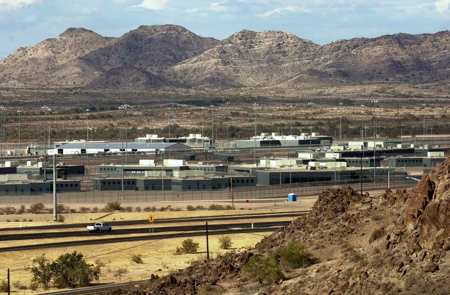 FILE - This Jan. 20, 2004, file photo shows the Arizona State Prison Complex-Lewis in Buckeye, Arizona. On Friday, March 15, 2024, a judge held a hearing in U.S. District Court in Phoenix to examine Arizona's noncompliance with a court order to improve medical and mental health care for the nearly 25,000 people incarcerated in Arizona's state-run prisons. (AP Photo/Tom Hood, File)