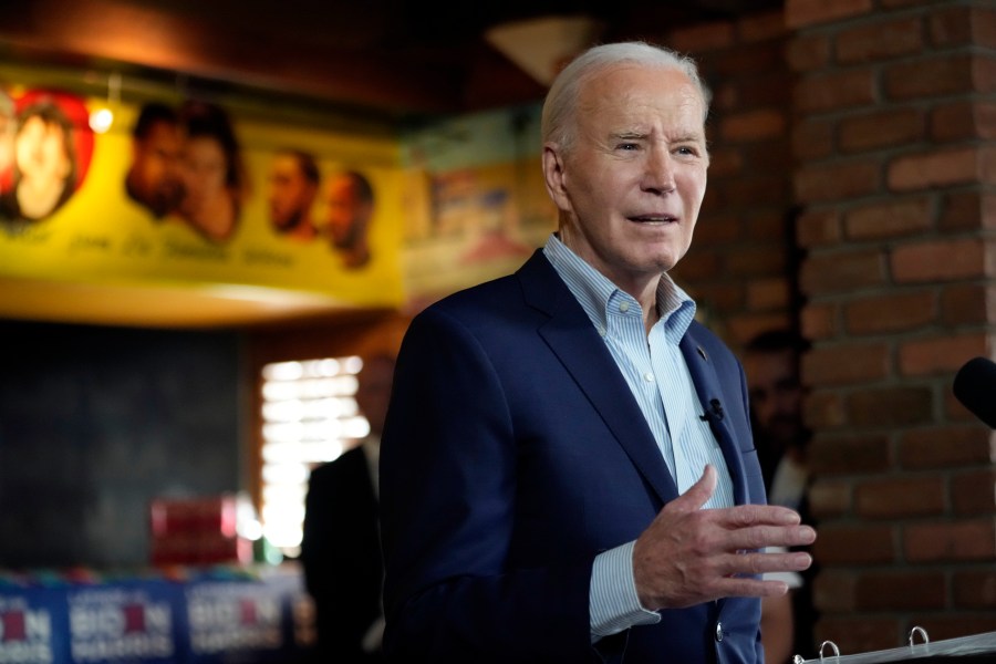 President Joe Biden speaks at a campaign event at El Portal restaurant Tuesday, March 19, 2024, in Phoenix. (AP Photo/Jacquelyn Martin)