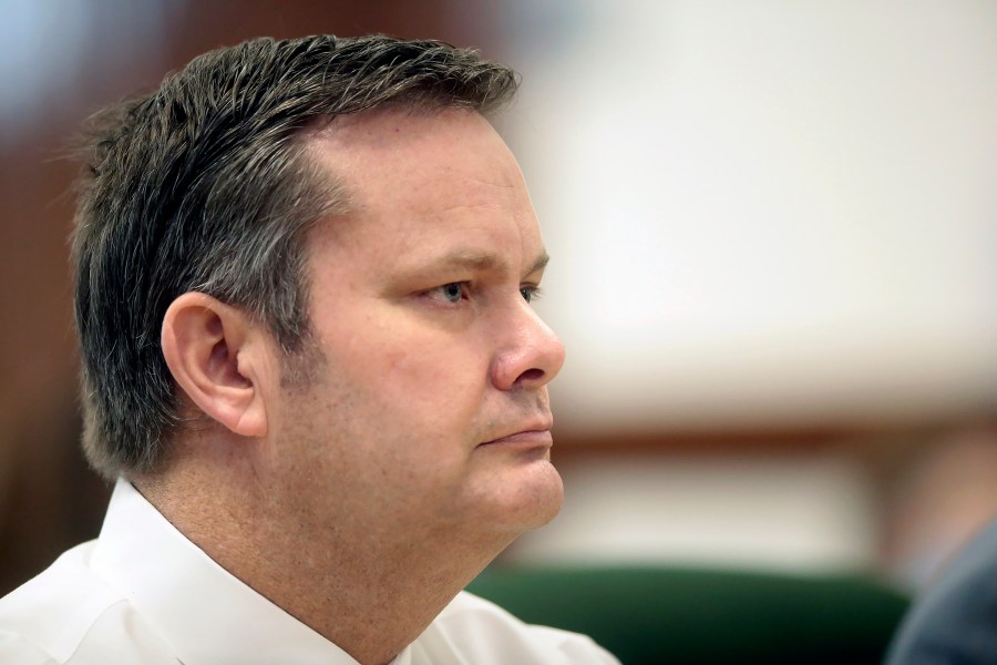 FILE - Chad Daybell sits during a court hearing, Aug. 4, 2020, in St. Anthony, Idaho. The trial of Daybell, who is charged with the deaths of his wife and his girlfriend's two youngest children, is set to begin in Idaho, serving as a second act in a bizarre case that has drawn worldwide attention and already resulted in a life sentence for the kids' mother. (John Roark/The Idaho Post-Register via AP, Pool, File)