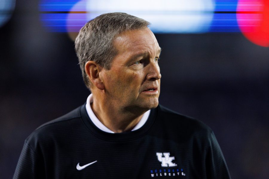 FILE - University of Kentucky Director of Athletics Mitch Barnhart watches an NCAA college football game between Kentucky and Mississippi State in Lexington, Ky., Oct. 15, 2022. Two former Kentucky swim team members have sued the school, former coach Lars Jorgensen and athletic director Mitch Barnhart, alleging sexual assaults including rape by the former coach and claiming the school “purposefully” disregarded multiple credible reports of inappropriate sexual relationships. (AP Photo/Michael Clubb, file)