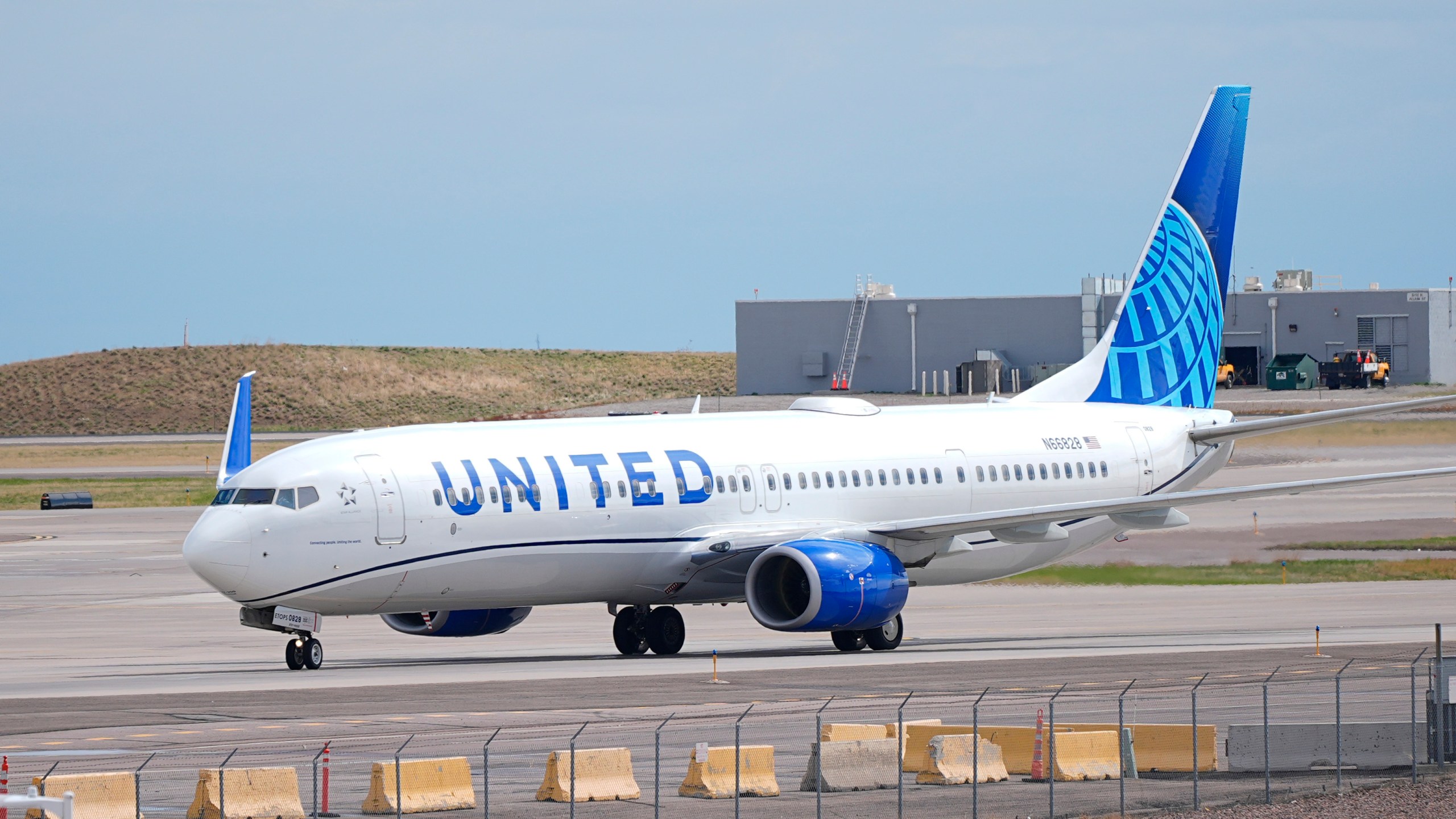 A United Airlines jetliner taxis at Denver International Airport Tuesday, April 16, 2024, in Denver. (AP Photo/David Zalubowski)