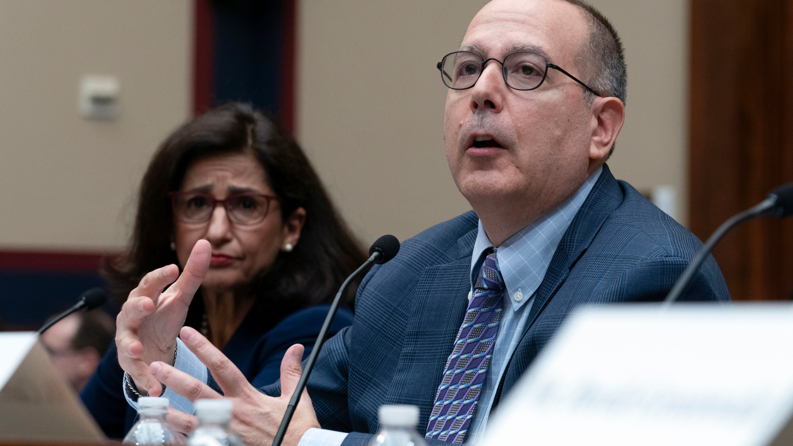 Professor David Schizer, Dean Emeritus and Harvey R. Miller Professor of Law & Economics, Columbia Law School, testifies before the House Committee on Education and the Workforce hearing on "Columbia in Crisis: Columbia University's Response to Antisemitism" on Capitol Hill in Washington, Wednesday, April 17, 2024. (AP Photo/Jose Luis Magana)