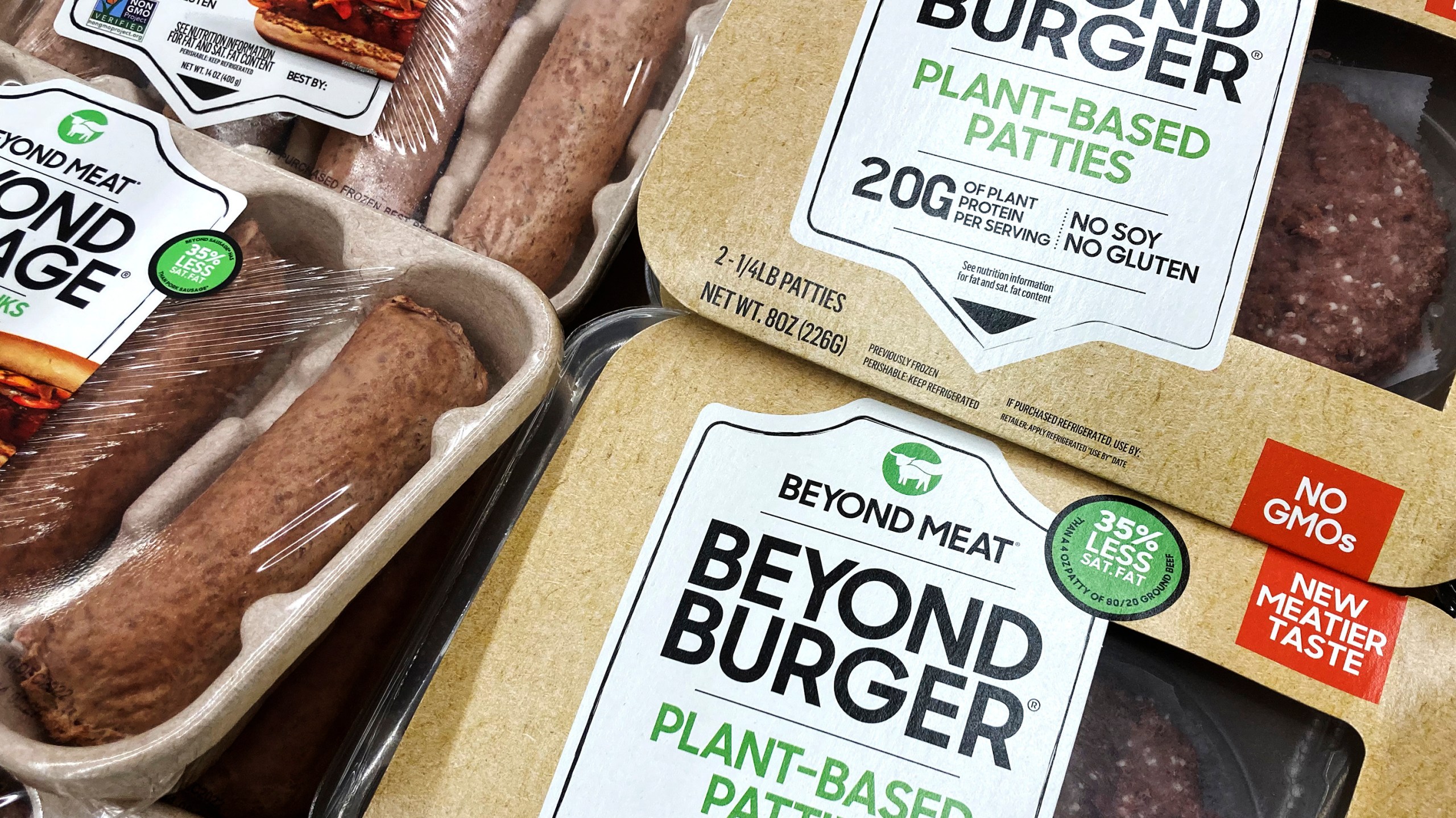 FILE - Beyond Meat products are seen in a refrigerated case inside a grocery store in Mount Prospect, Ill., Feb. 19, 2022. Beyond Meat reports earnings on Wednesday, May 8, 2024. (AP Photo/Nam Y. Huh, File)