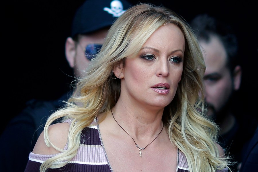 FILE - Stormy Daniels arrives at an event in Berlin, on Oct. 11, 2018. Witness testimony in Donald Trump's hush money trial is set to move forward again and all eyes are on who will be called next. An attorney for Stormy Daniels says the porn actor is expected to appear as a witness on Tuesday. (AP Photo/Markus Schreiber, File)