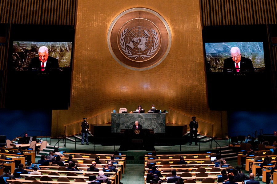 FILE - Palestinian President Mahmoud Abbas addresses the 77th session of the United Nations General Assembly on Sept. 23, 2022, at the U.N. headquarters. The U.N. General Assembly is expected to vote Friday, May 10, 2024, on a resolution that would grant new “rights and privileges” to Palestine and call on the Security Council to favorably reconsider its request to become the 194th member of the United Nations. (AP Photo/Julia Nikhinson, File)