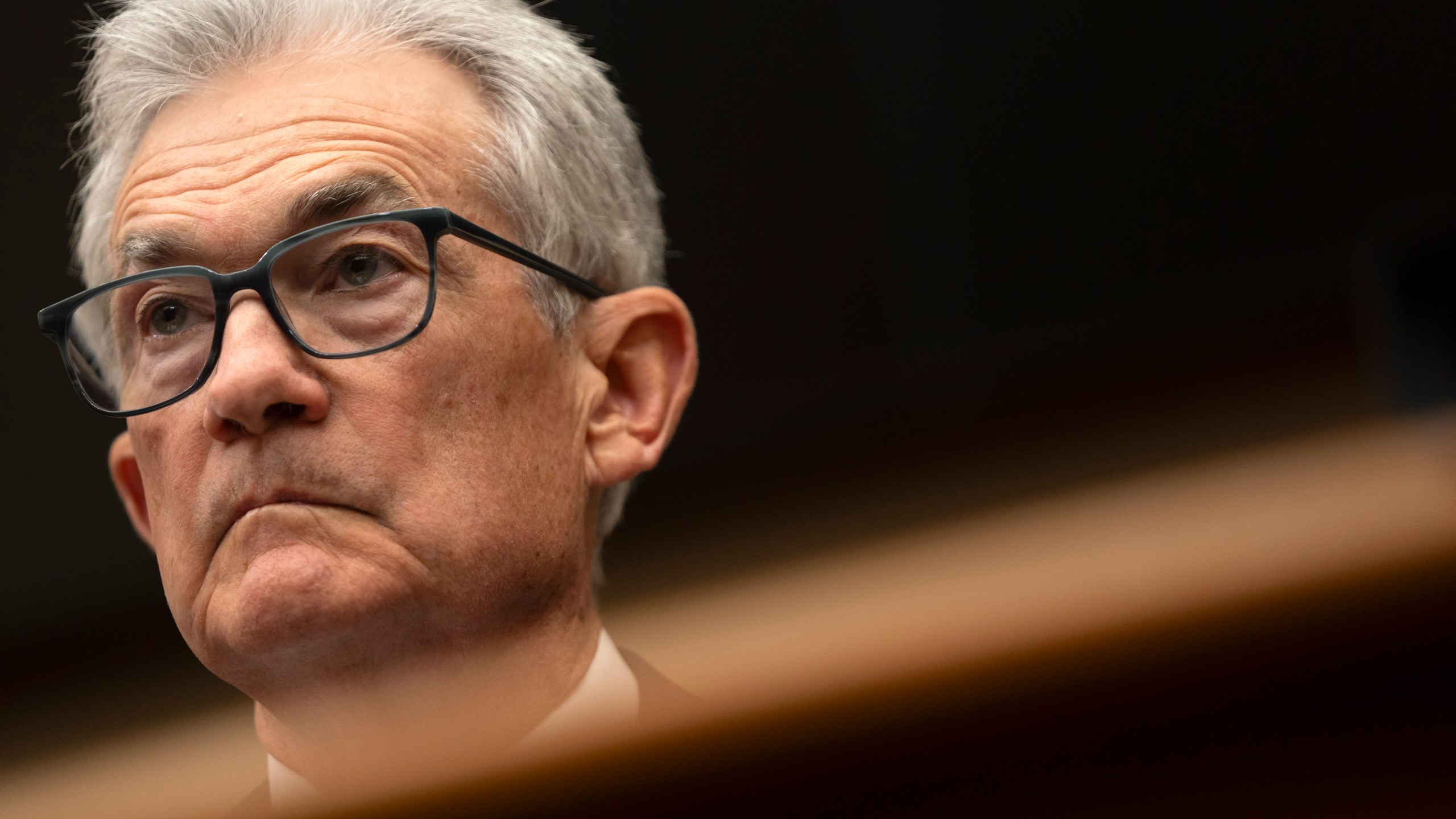 FILE - Federal Reserve Board Chair Jerome Powell appears before the House Financial Services Committee on Capitol Hill, March 6, 2024, in Washington. Powell said Tuesday, May 14, that the central bank is unlikely to hike its key interest rate in response signs of stubborn inflation, and underscored his view that price increases would soon start to cool again. (AP Photo/Mark Schiefelbein, file)