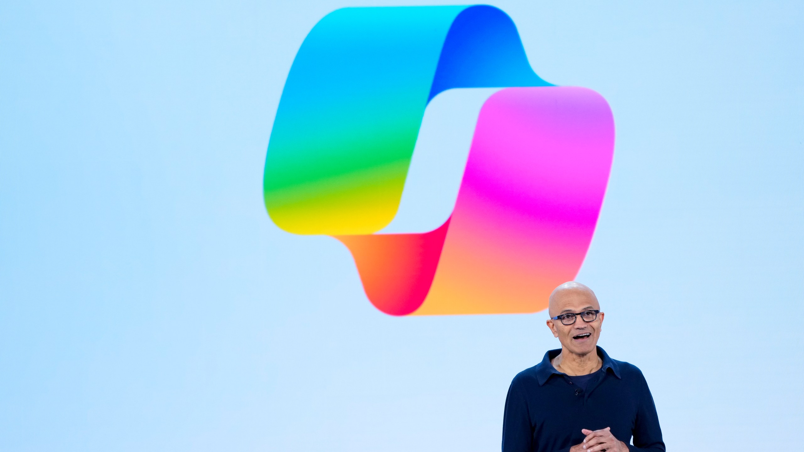 Microsoft CEO Satya Nadella speaks during a showcase event of the company's AI assistant, Copilot, ahead of the annual Build developer conference at Microsoft headquarters, Monday, May 20, 2024, in Redmond, Wash. (AP Photo/Lindsey Wasson)