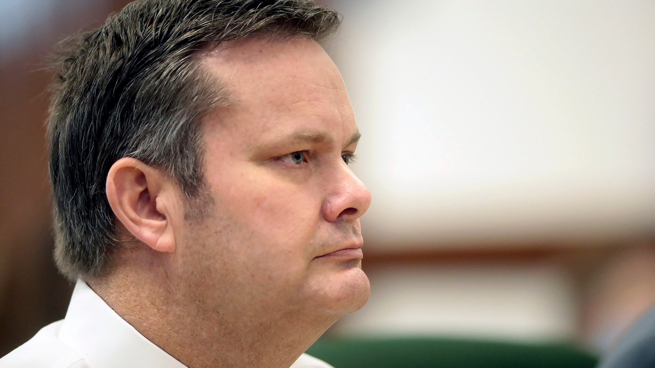 FILE - Chad Daybell sits during a court hearing, Aug. 4, 2020, in St. Anthony, Idaho. A judge is considering what effect a paperwork snafu should have on one of the three murder charges against Chad Daybell, an Idaho man accused of killing his wife and his new girlfriend’s two children. (John Roark/The Idaho Post-Register via AP, File)