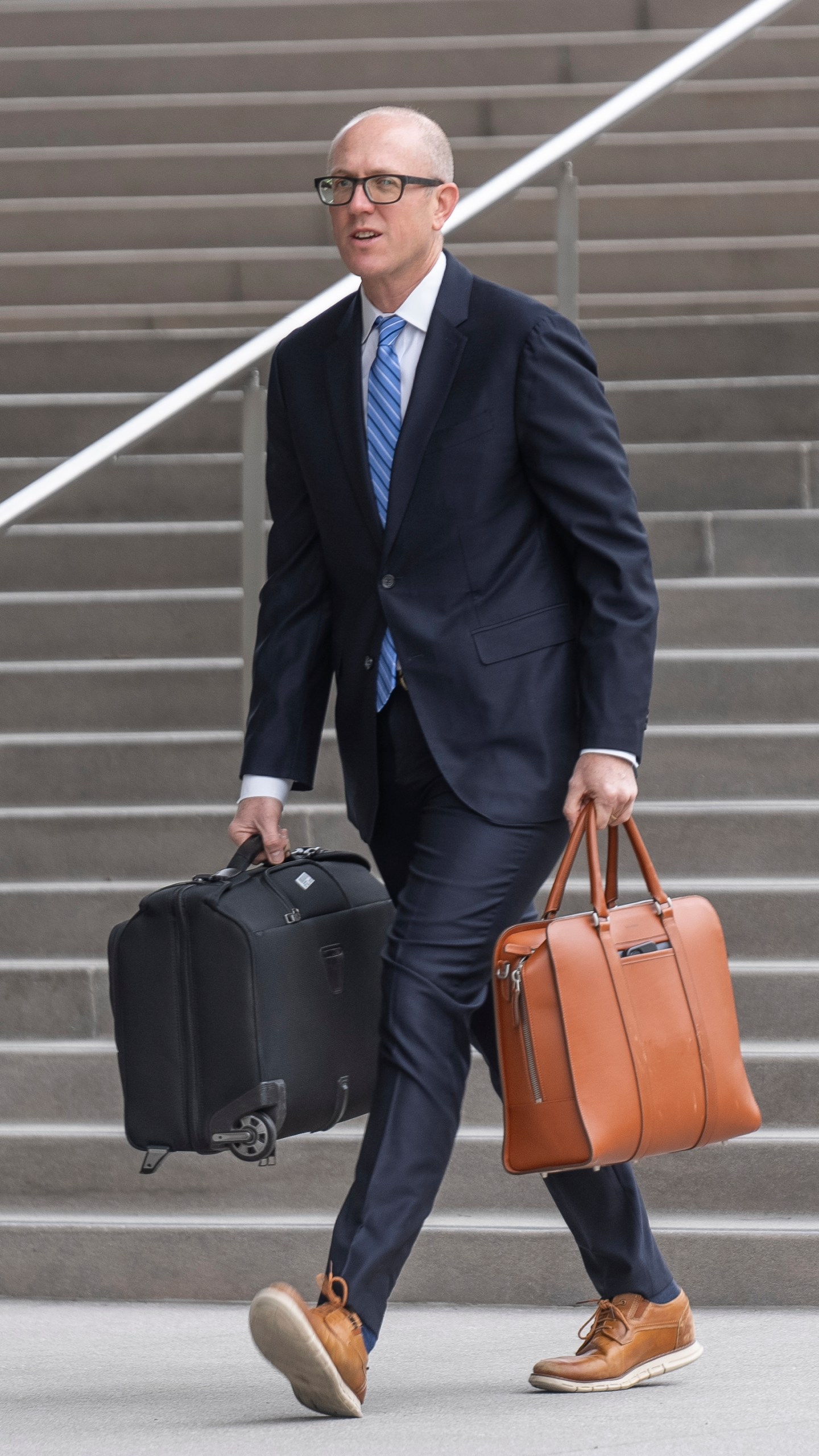 Federal prosecutor Leo Wise arrives at federal court Wednesday, May 22, 2024, in Los Angeles. Hunter Biden's lawyers are pressing a judge to delay his federal tax trial set to begin next month in Los Angeles.(AP Photo/Damian Dovarganes)