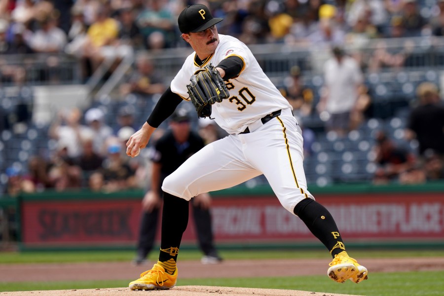 Pittsburgh Pirates starting pitcher Paul Skenes delivers during the first inning of a baseball game against the San Francisco Giants, Thursday, May 23, 2024, in Pittsburgh. (AP Photo/Matt Freed)