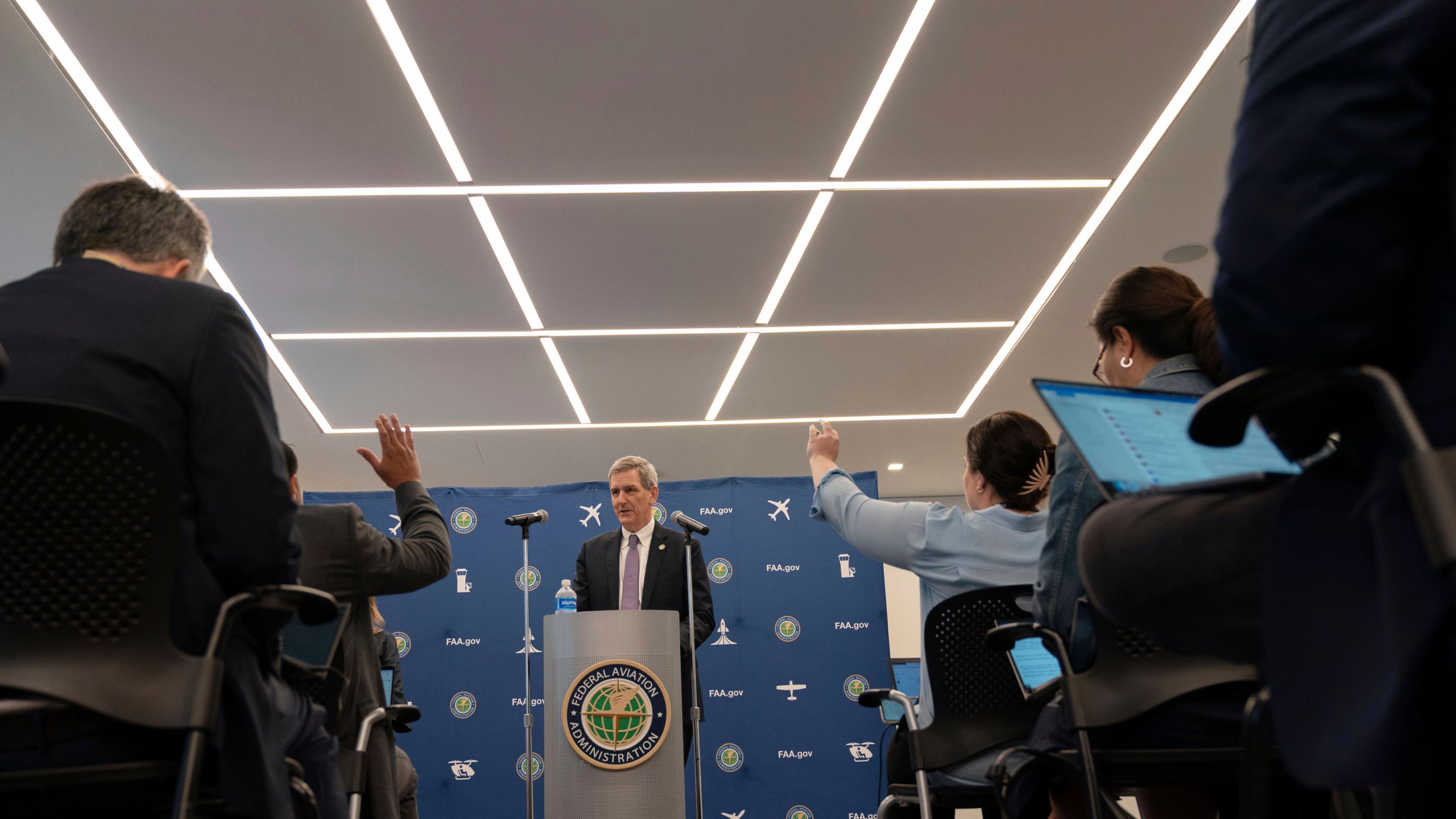 FAA Administrator Mike Whitaker speaks at a news conference at FAA headquarters in Washington, Thursday, May 30, 2024. Boeing has told federal regulators how it plans to fix the safety and quality problems that have plagued its aircraft-manufacturing work in recent years. (AP Photo/Jose Luis Magana)